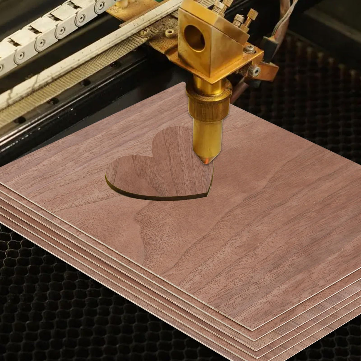 6 Pack 11.8 × 11.8 Inch Walnut Plywood Sheets, 1/8 Inch - 3mm Square Unfinished Wood Craft for Laser Cutting & Engraving, School DIY Projects, Painting, Fretwork, CNC Cutting, and Wood Burning