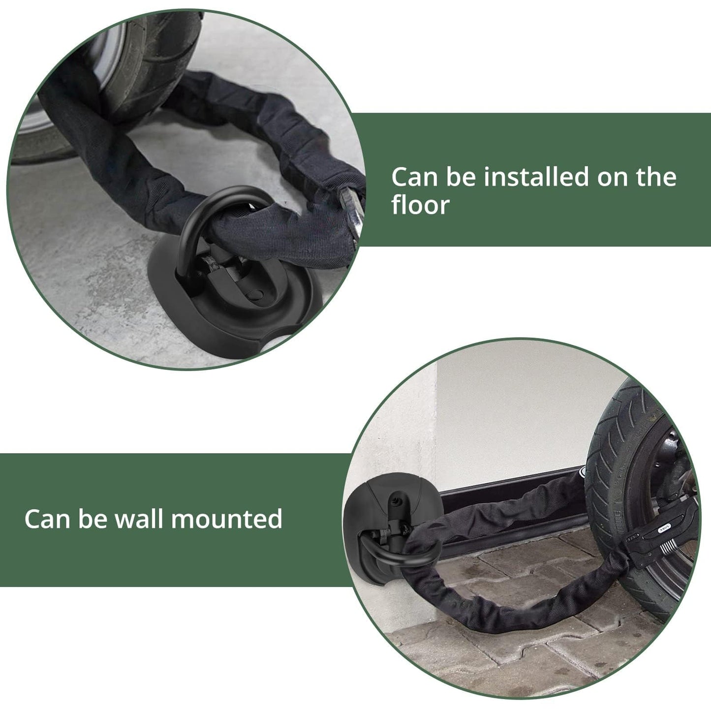 EYPINS Security Ground Anchor, Heavy Duty Alloy Steel Anti-Theft Floor Wall Anchor Lock for Motorcycle, Bicycle, Scooter, Chain Lock,Outdoor Indoor Concrete Brick Surfaces Installed