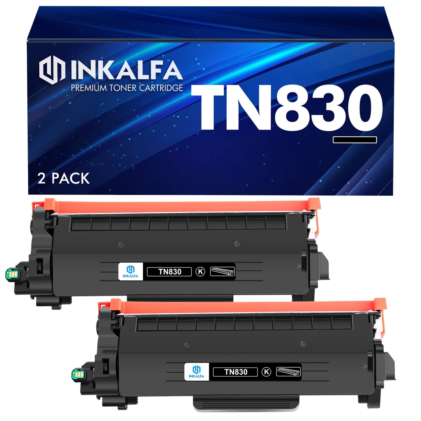 TN830 Toner Cartridge Compatible Replacement for TN830BK TN830XL TN-830XL for HL-L2400D HL-L2405W HL-L2480DW DCP-L2640DW HL-L2460DW MFC-L2820DW Printer High Yield (2-Black)