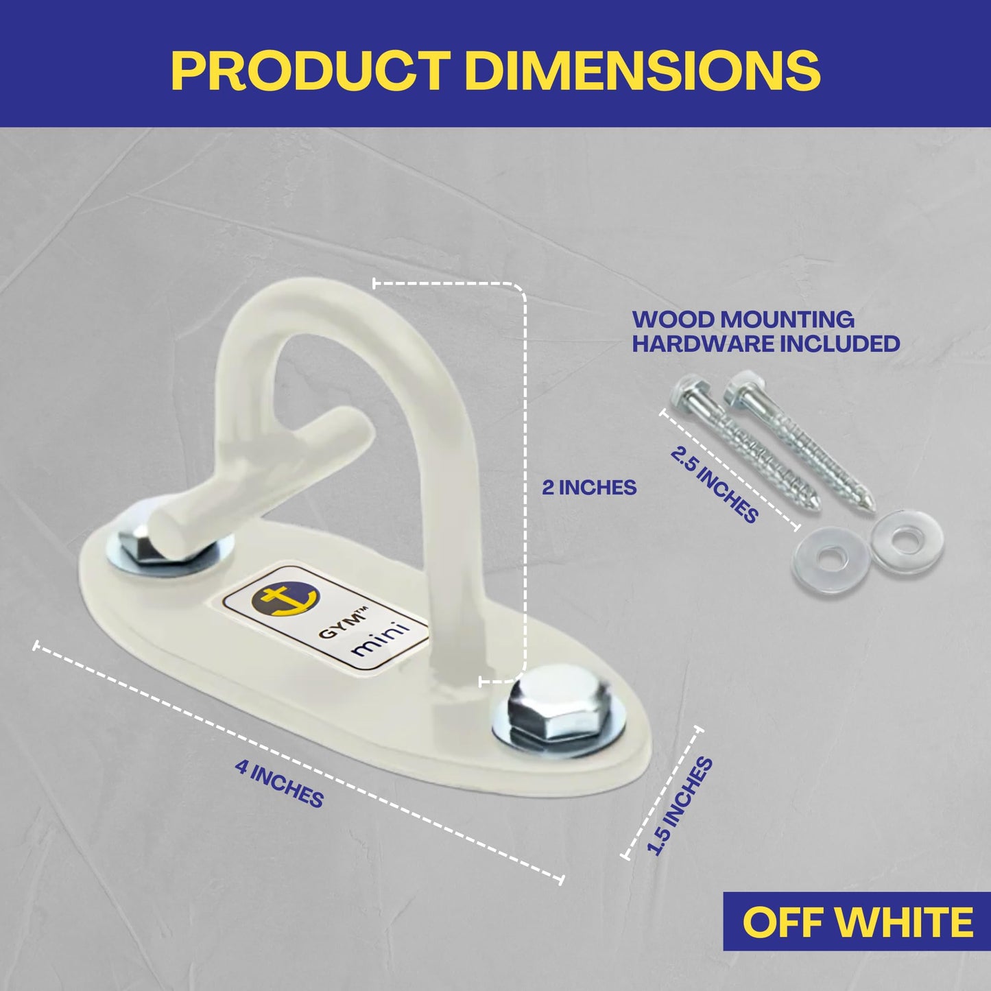 Anchor Gym Mini H1 (Set of 3) - Resistance Bands Wall Mount System | Wall Anchor for Resistance Bands, Suspension Straps & More - Off White