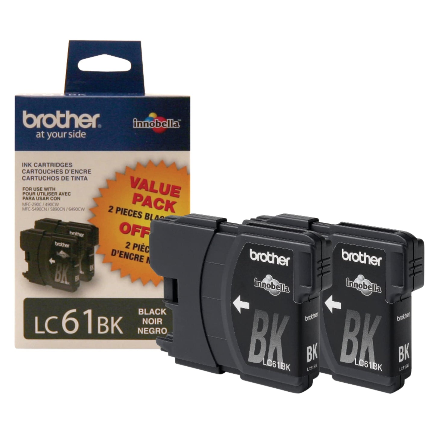 Brother LC61BK Ink Cartridge - Black 2 Pack