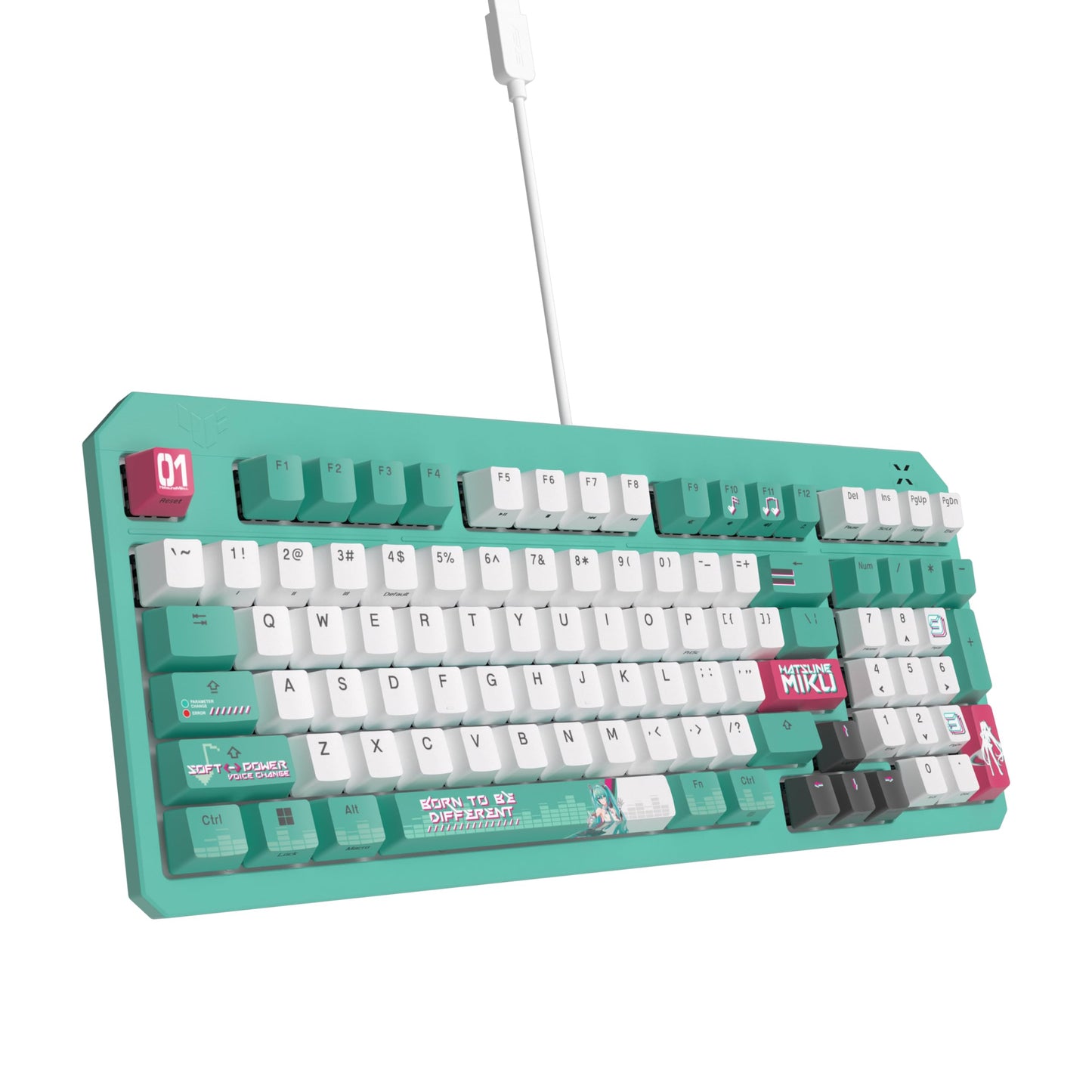 ASUS TUF Gaming K3 Gen II Hatsune Miku Edition Optical-Mechanical RGB Keyboard with IP57 Waterproof and dust Resistance, Compact 98-Key Layout, Silicone Gasket Mount and dampening Foam.