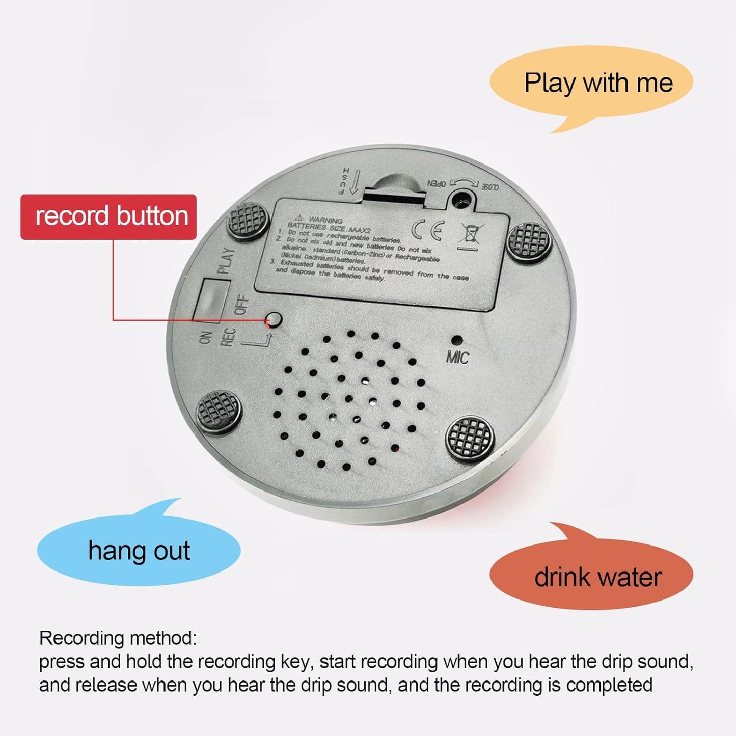 KiViRap Dog Buttons,Recordable Buttons,Record and Playback Own Message Dog & Puppy Speech Training Buzzers,Train Your Pet to Voice What They Need （10 Pack）