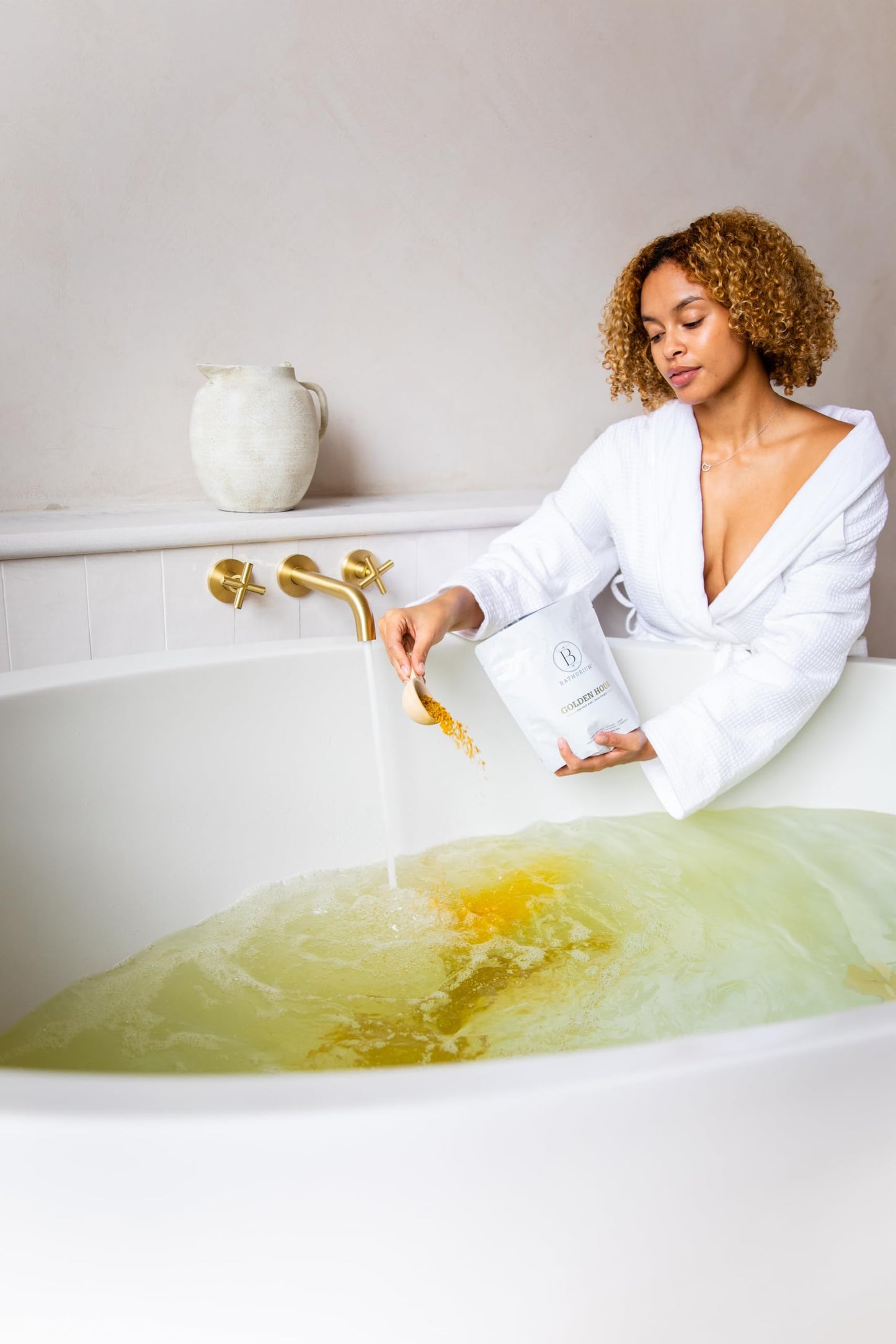 Bathorium Golden Hour Mud Mineral Soak, Detox Bath Soak with French Grey Sea Salt, Ginger & Mandarin, Sinus Relief & Recovery, pH-Balanced for Women, Approximately 3 Baths, 900g