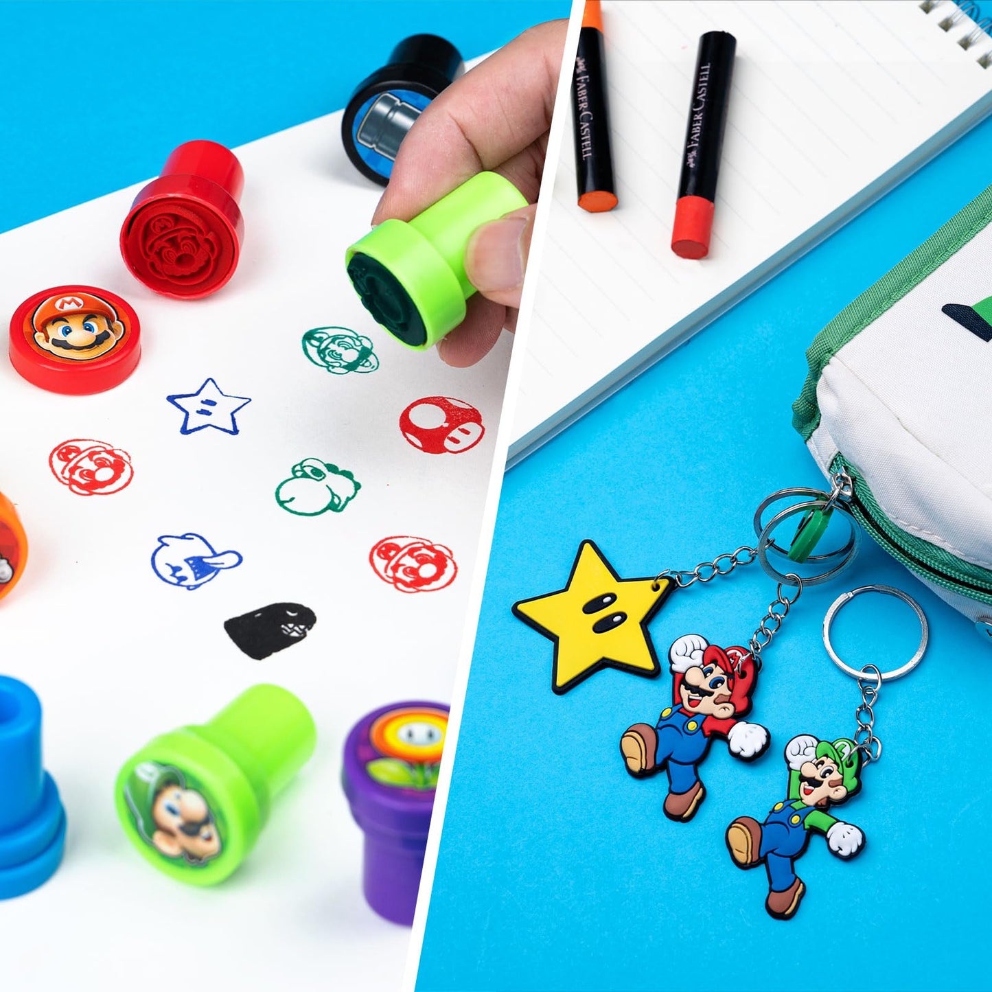 122 Pcs Birthday Party Favors Include 10 Boxes,20 Wristbands, 10Masks,10 Keychains, 12 Stamps,10 Pattern decorations and 50 Stickers for Kids, Best Gift Bag Filler for Themed Party