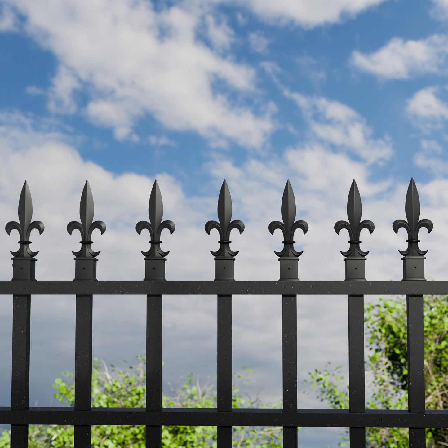 ZXNhome 15Pcs French Black Aluminium Alloy Trident Spear Fence Finials for Yard Garden Lawn Iron Picket Fence Spire Decoration