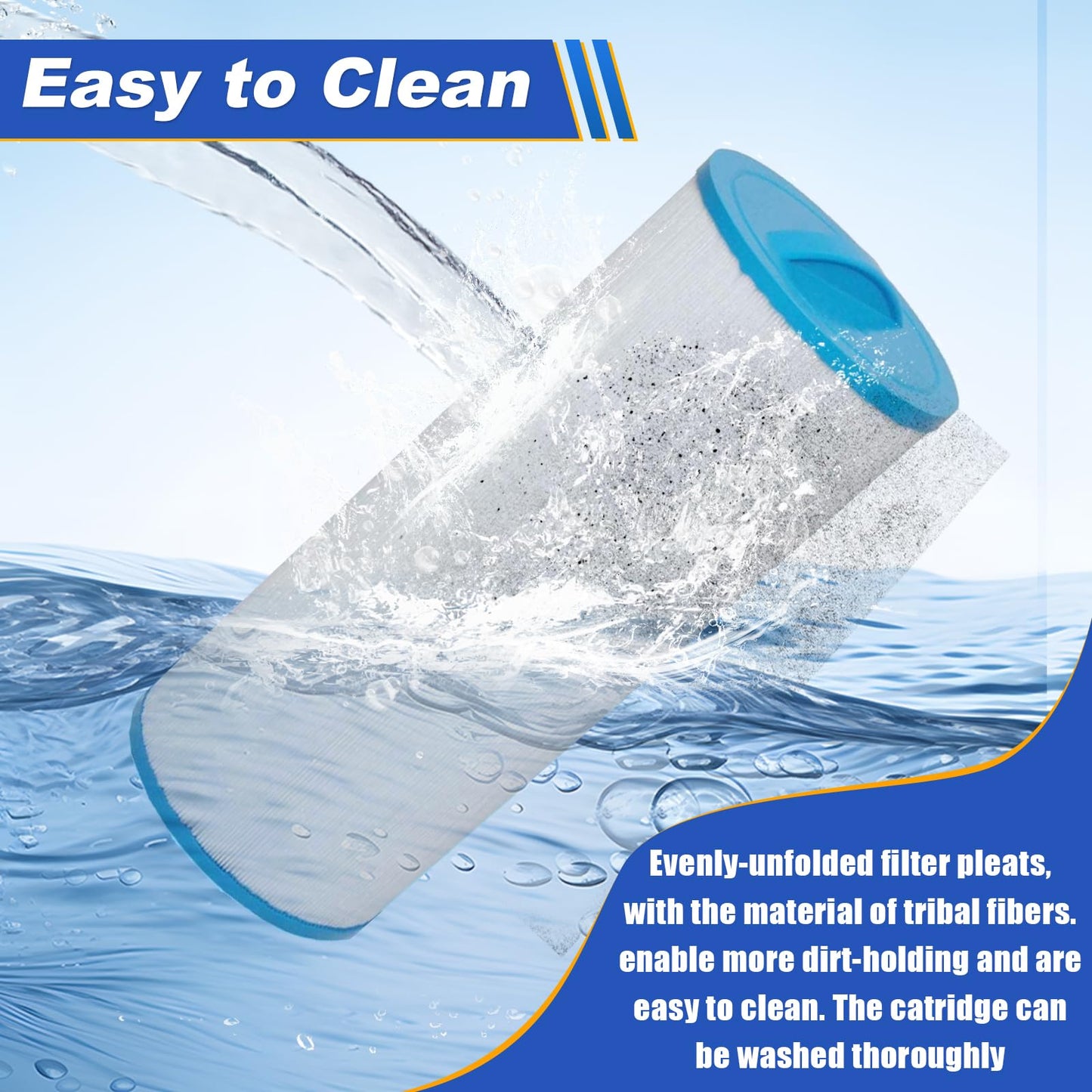 FC-0195 Spa Filter for Compatible with Pleatco PPM50SC-F2M, Unicel 5CH-502 Marqui spa 5CH-502,20041, 20042,20091, 370-0237,C-5303 Hot Tub Spa Filter Cartridge (2 Pack)