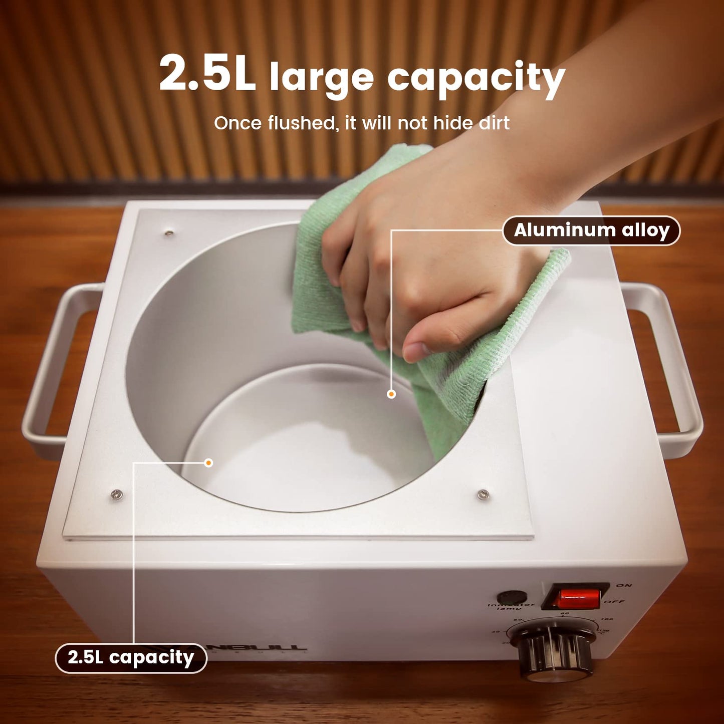 Anbull Professional 5.5lb Single Wax Warmer, Electric Lagre Wax Heater Pot for Hair Removal with 20-120℃ Temperature Control, Paraffin Hot Facial Skin SPA Equipment