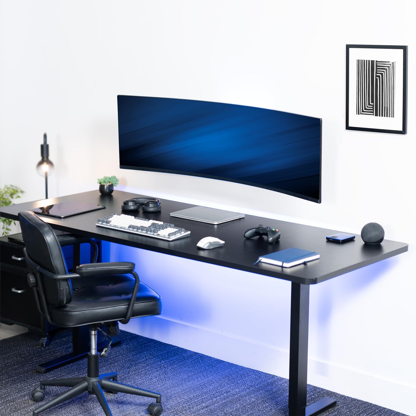 VIVO Low Profile Ultrawide Monitor Wall Mount for up to 49 inch Screens and up to 32” TVs, Holds 44 lbs, Tilt and Sliding Adjustment, Max VESA 200x400, Black, MOUNT-VW49U
