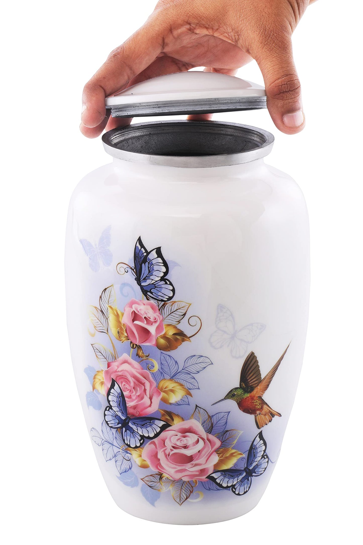 Butterfly Humming Bird Adult Cremation Urns for Human Ashes - Decorative Urn,ERN for Human Ashes Female & Male,Urns for Ashes Men & Women,Funeral Urn (Butterfly Humming Bird, Adult)
