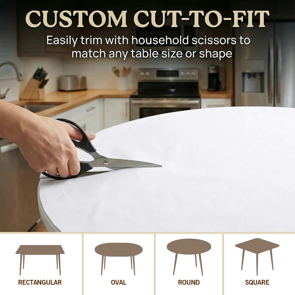 Heavy Duty Table Protector Pad with Flannel Backing for Dining Room, Waterproof Vinyl Tablecloth Easy to Clean & Trim, Scratch & Heat Resistant Table Cover, Reusable Pad 108" x 54" Rectangular