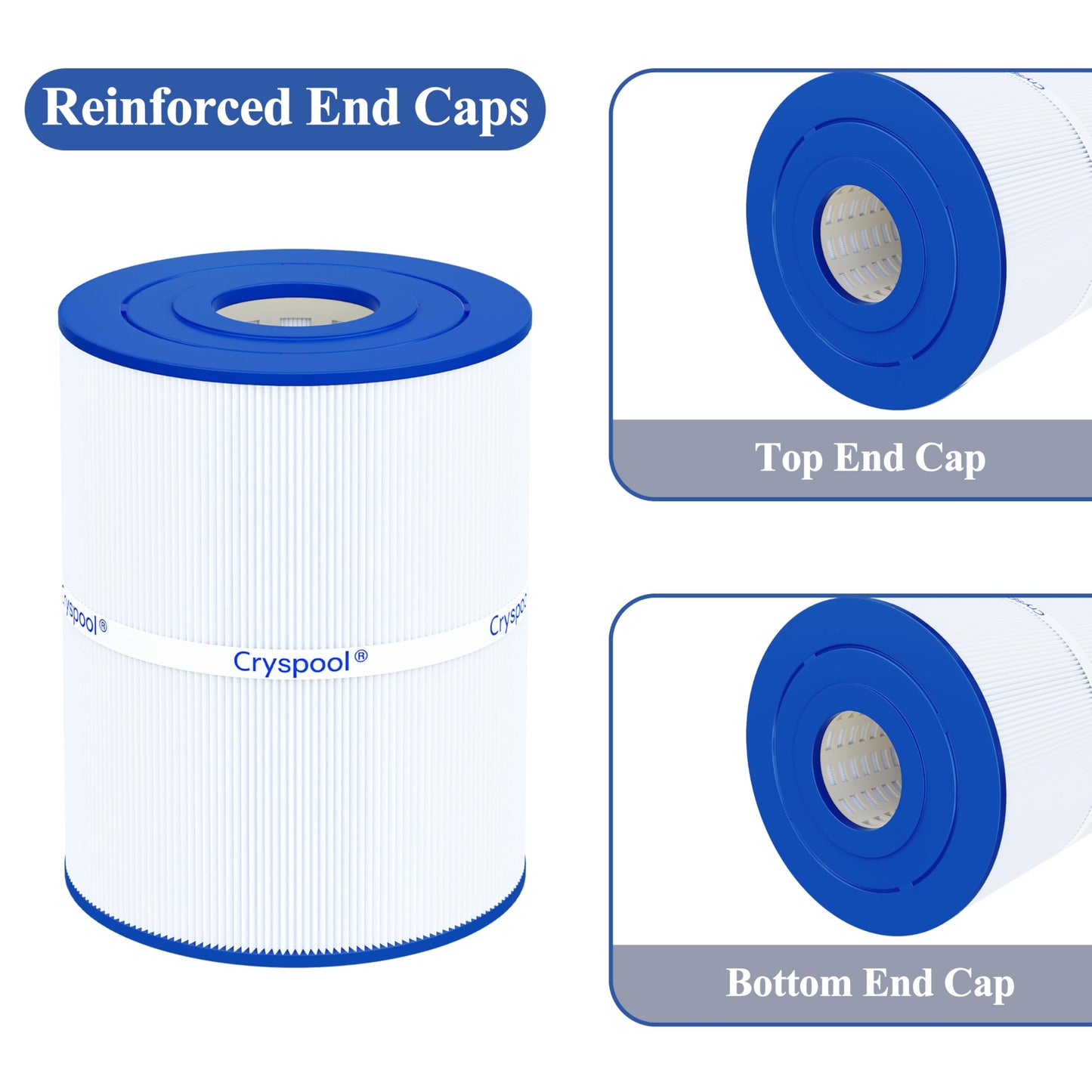 Cryspool® 08020 Filter Compatible with Watkins 31114, Hot Spot Spa Filter, C-8465, FC-3960, 71827, 71828, Watkins 65 Sq. Ft Spa Filter Cartridge, 1 Pack