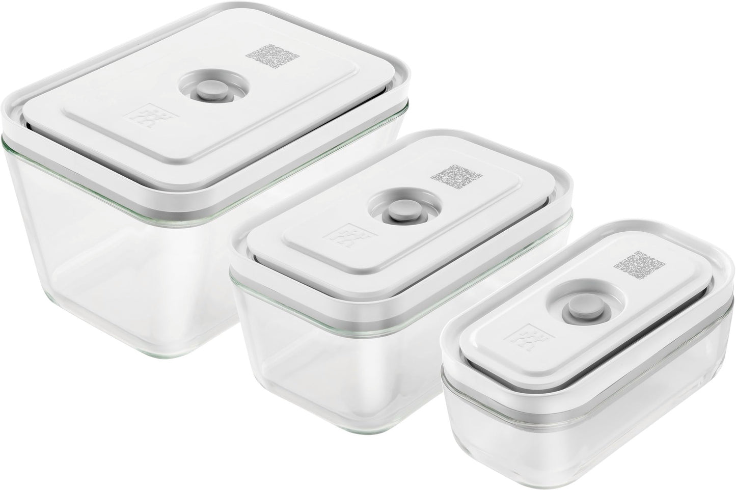 ZWILLING Fresh & Save Small/Medium/Large / 3 Piece Vacuum Box Set, Glass, Grey