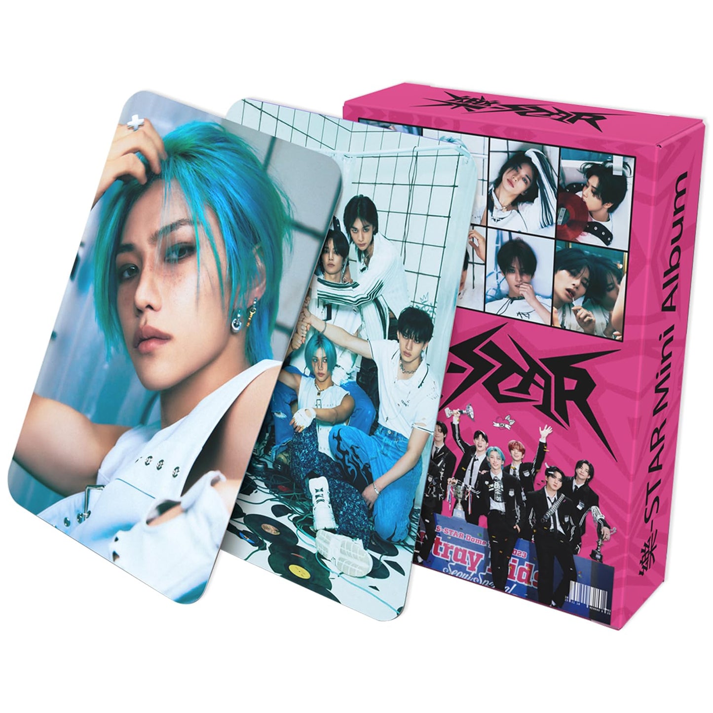 KPOPBP 樂 Rock Star Album Merch Gift Box Set 110 PCS Photocards,90 PCS KPOP Stickers, Gift Merchandise for SKZ Boys and Girls