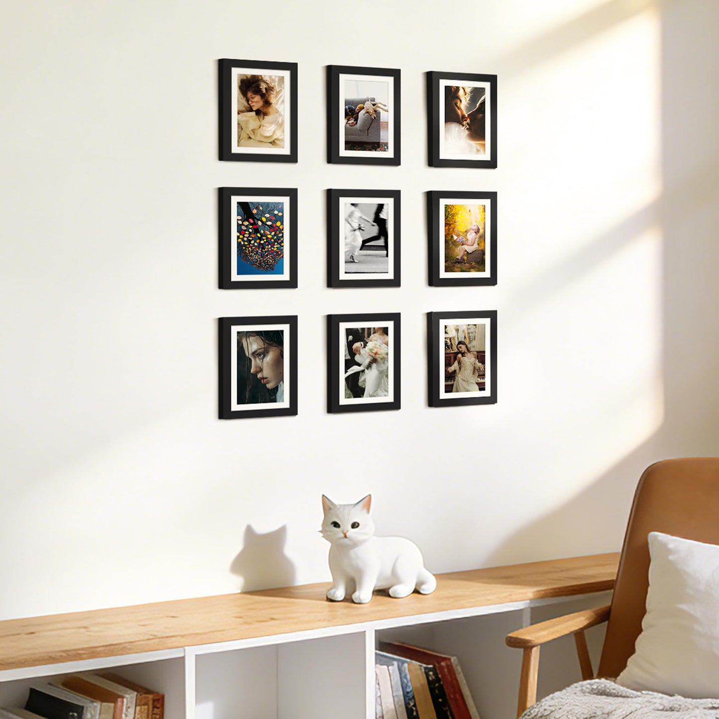 upsimples 5x7 Picture Frame Set of 10,Multi Photo Frames Collage for Wall or Tabletop Display,Black