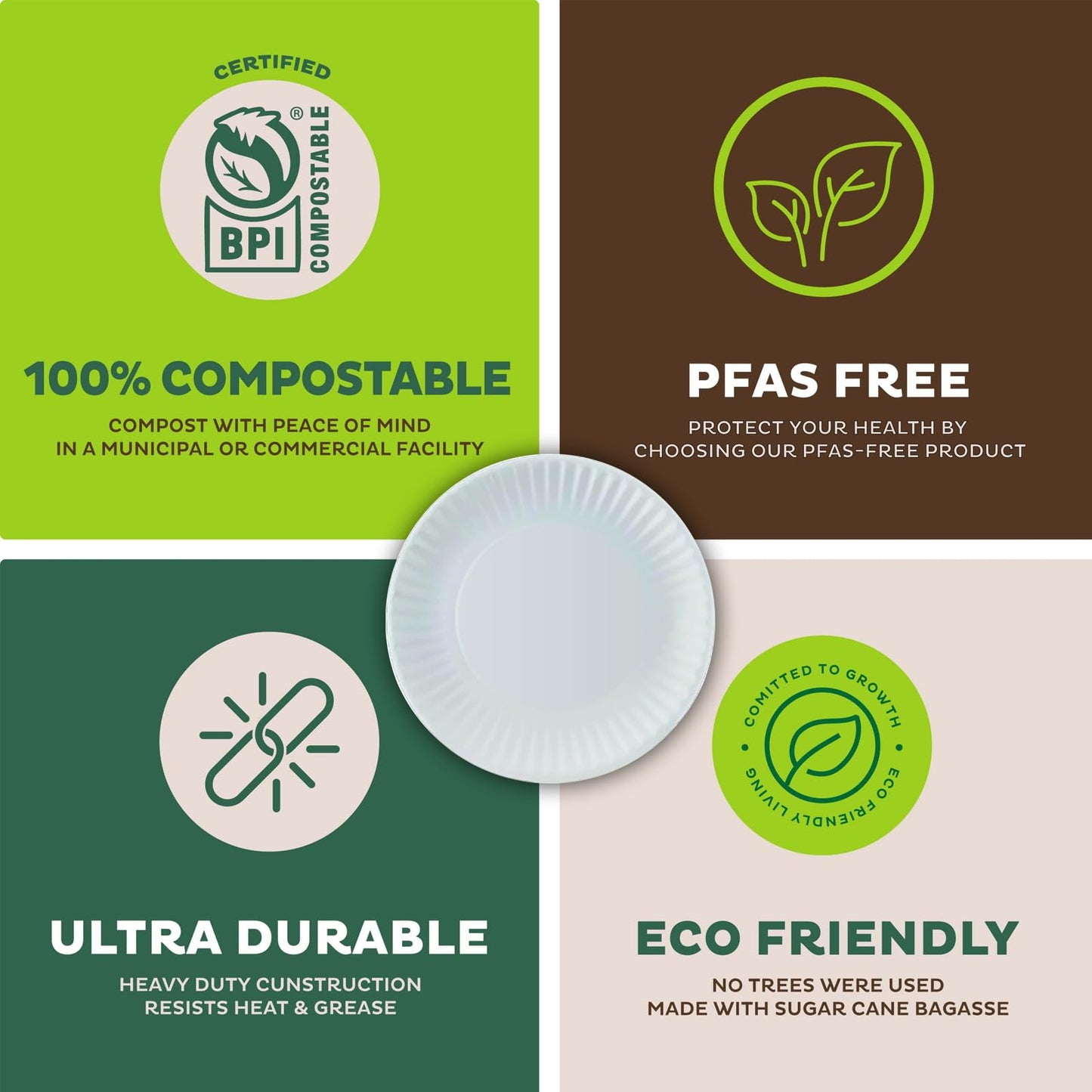 Perfect Stix Paper Plate 9-300 Paper Plates White, 9" (Pack of 300)
