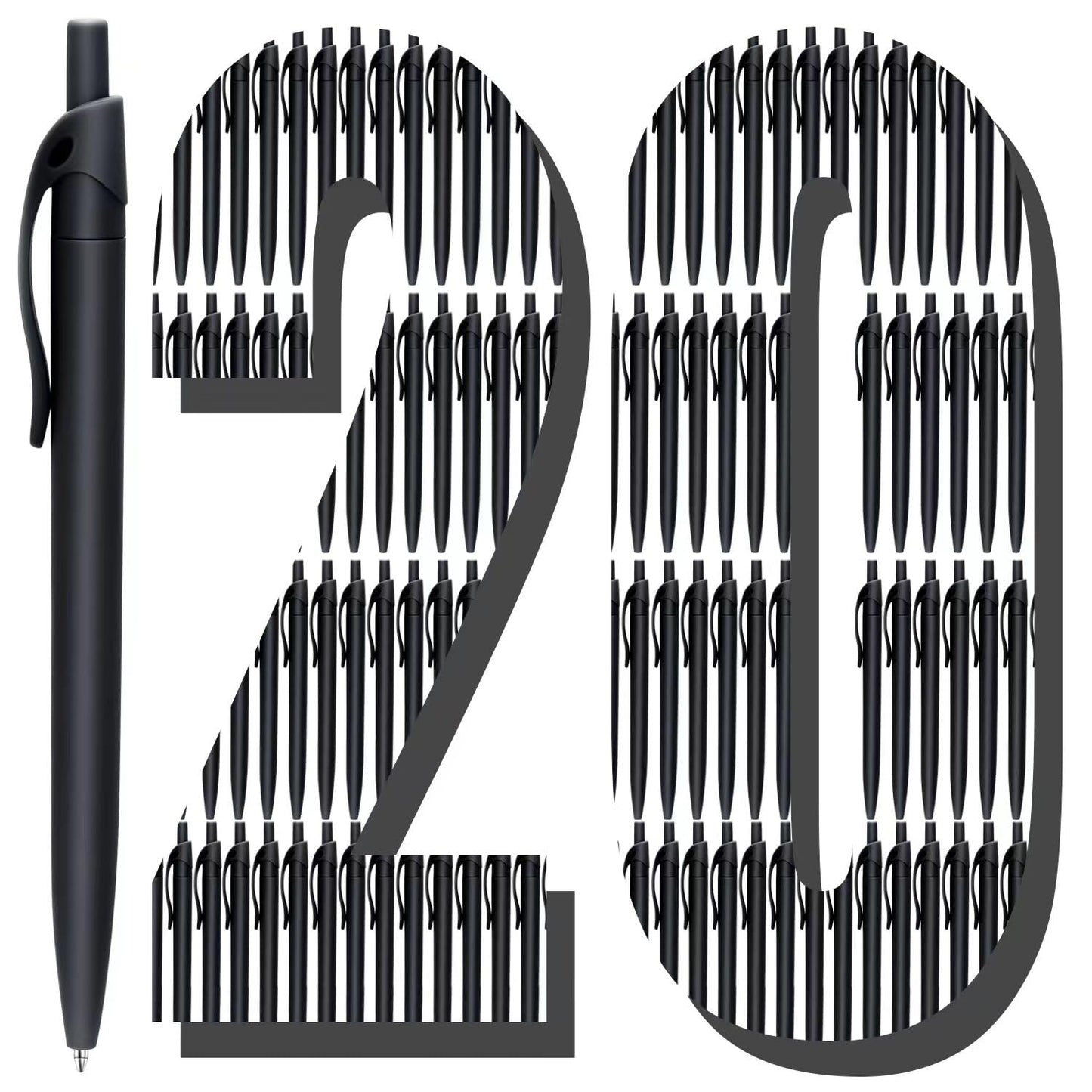 Aozora Pens Bulk 120 Pack Black Click Pens No Bleed Wholesale Retractable Ballpoint Pens Medium Point,Smooth Ink Pens for Journaling School Office Supplies 1.0MM Black Ink
