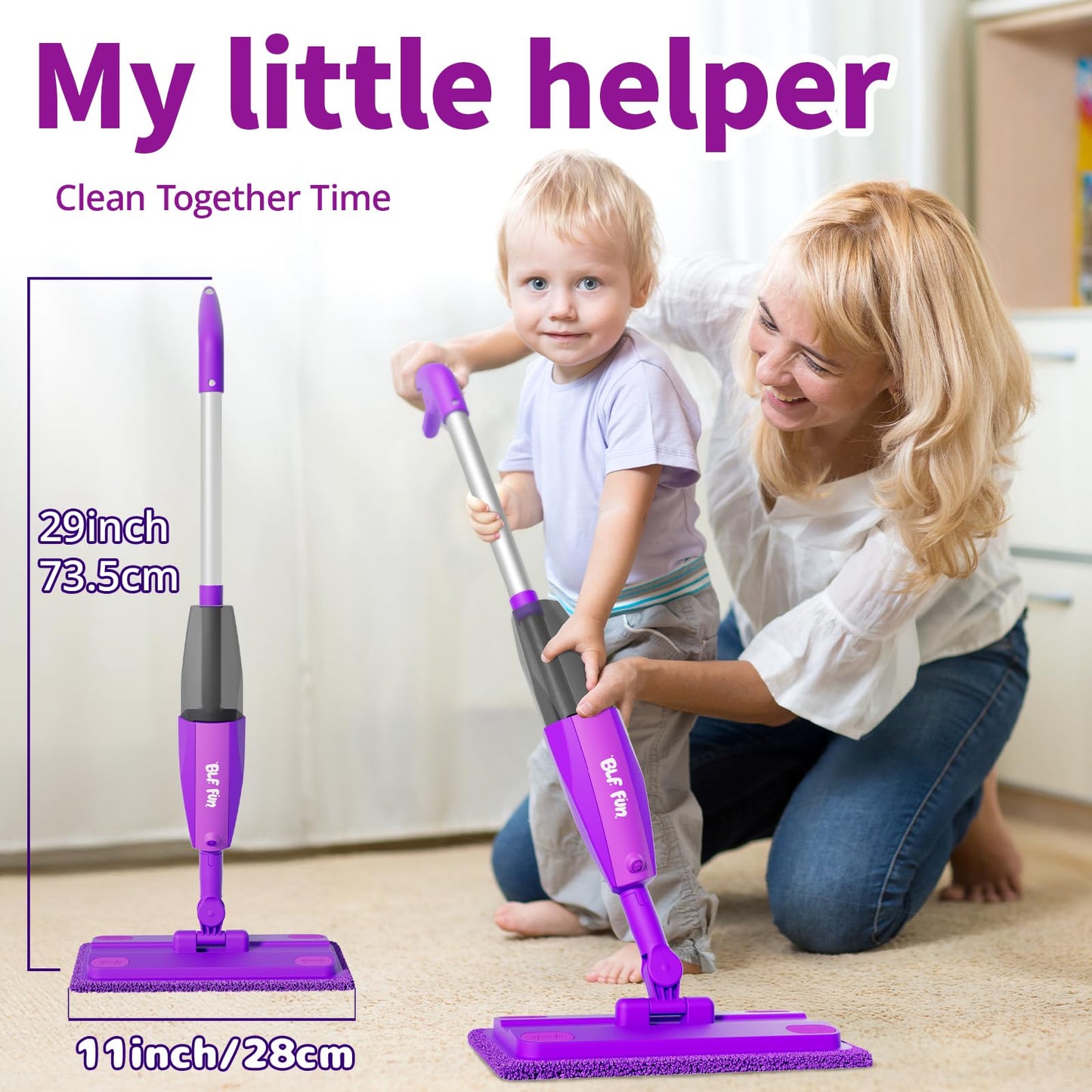 lisfiva Pretend Play Spray Mop for Floors Toddler Housekeeping Cleaning Set for Aged 3+, Kid Toddler Montessori Toys for 3 4 5 6 Year Old Boys, 3 4 5 6 7 8 Year Old Girl Gifts Ideas