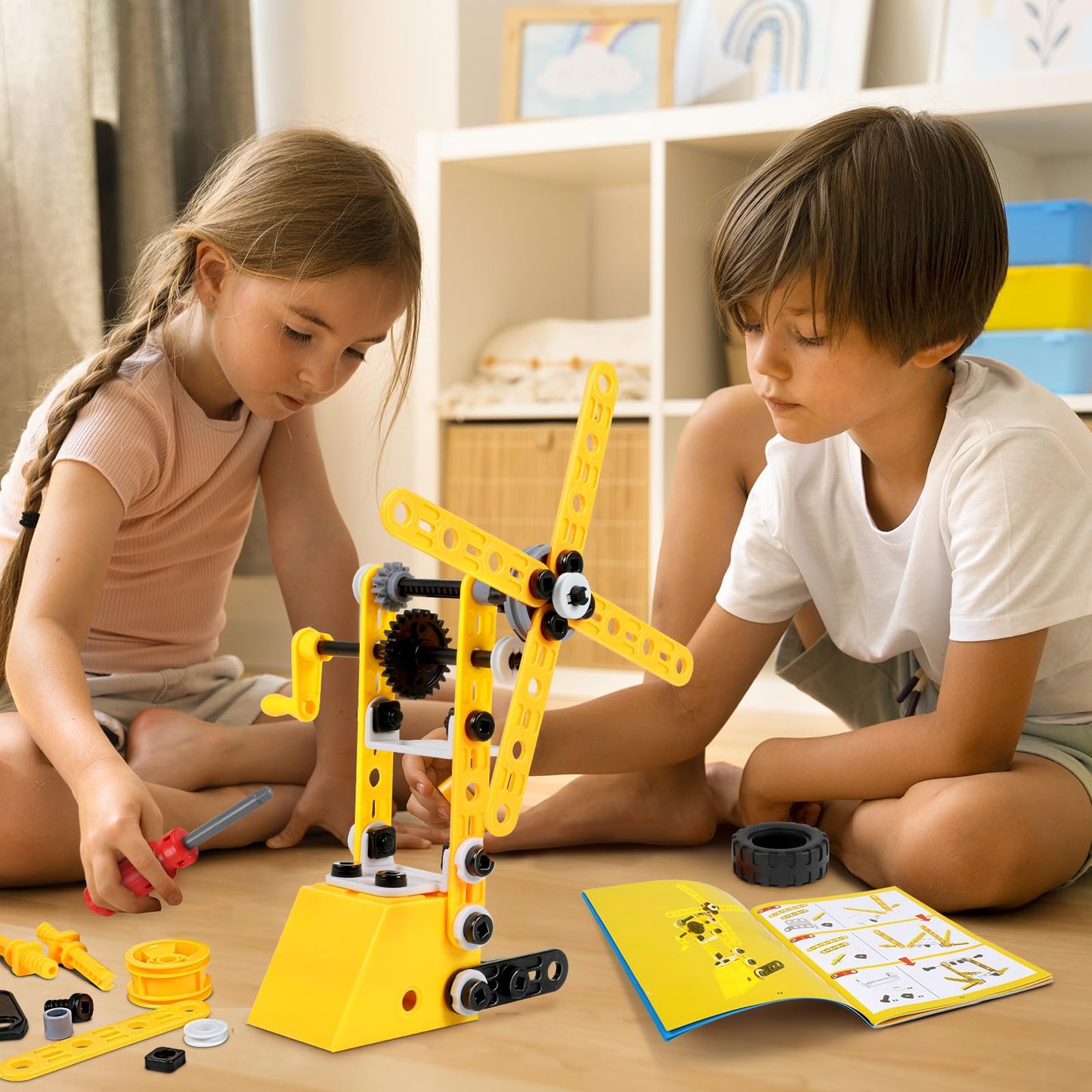 10 in 1 Stem Toys for 5 6 7 8 9+ Year Old Building Block Kit Stem Activities Projects Boy Toys Age 4-8 5-7 6-8 8-10 Creative Set Educational Engineering Excavator Construction Christmas Birthday Gift