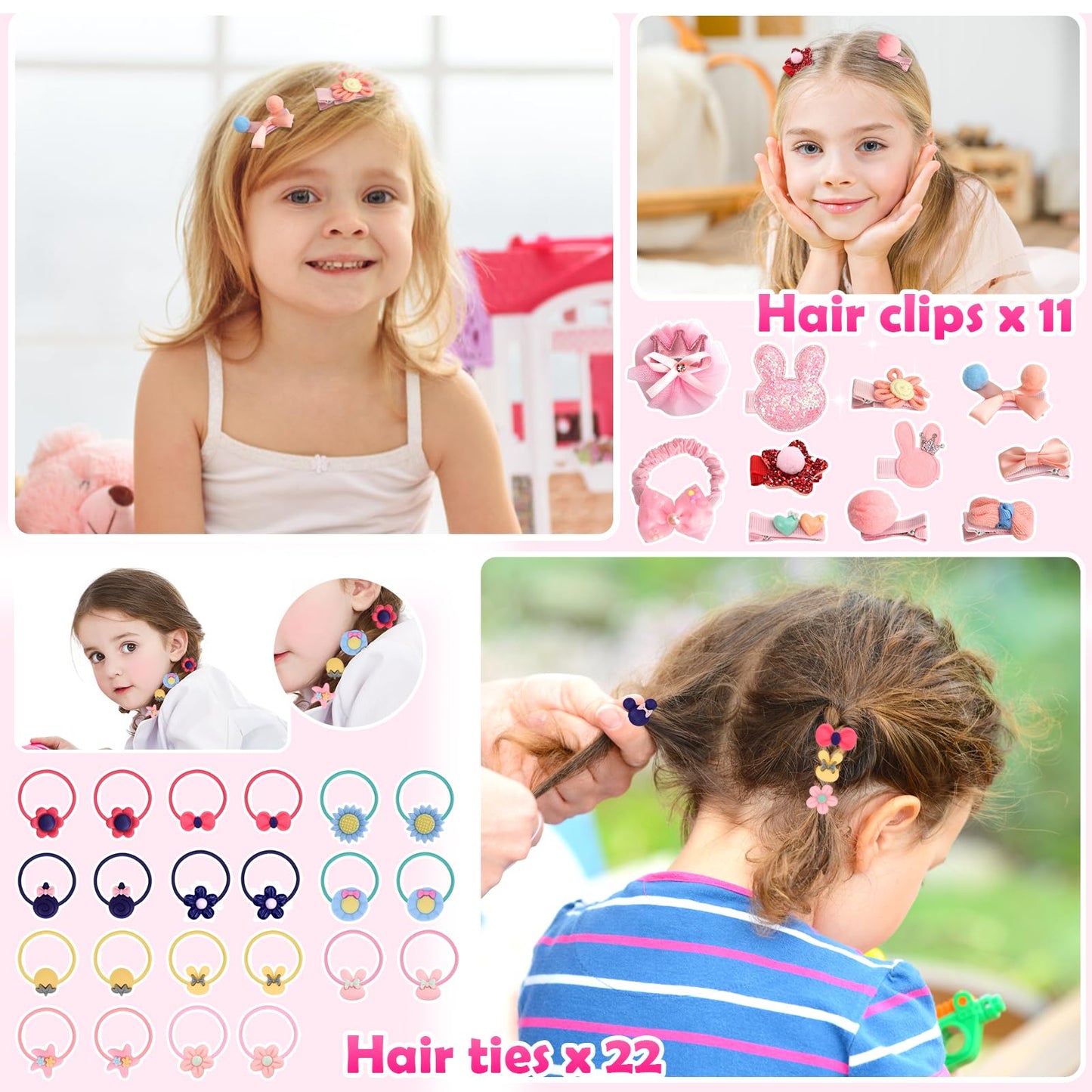 Kids Jewelry Kit Girls Toys, 153pcs Girls Dress Up Play Jewelry Set Kids Toys with Necklaces Bracelets Rings Earrings Hair Accessories and Storage Box, Christmas Birthday Gifts for 3-8 Year Old Girl