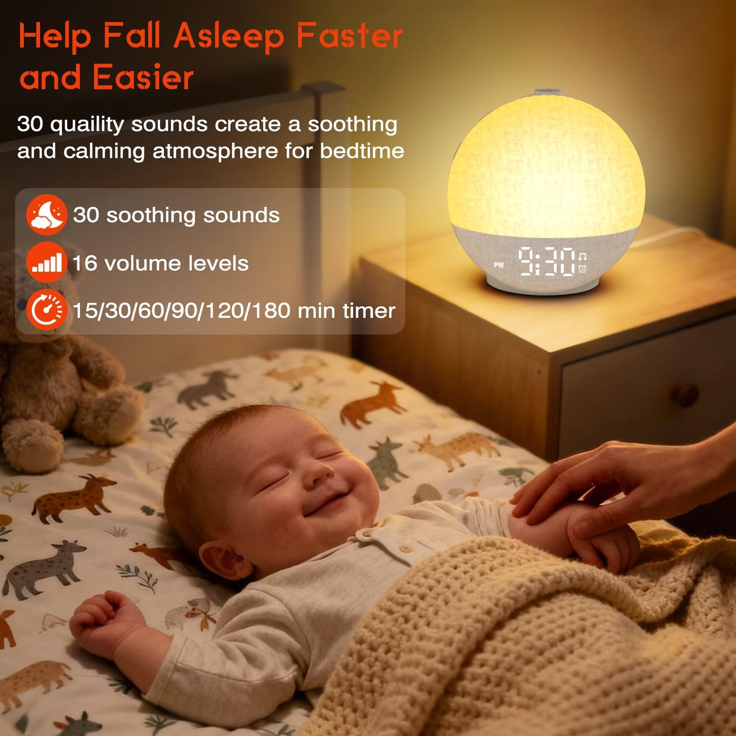 Sunrise Alarm Clock with Sunset Simulation, White Noise Machine, 30 Soothing Sounds, 12 Color Night Light, Dimmable Sunlight Wake Up Lamp, Digital Clock for Kids Heavy Sleepers Adults Teens Bedrooms