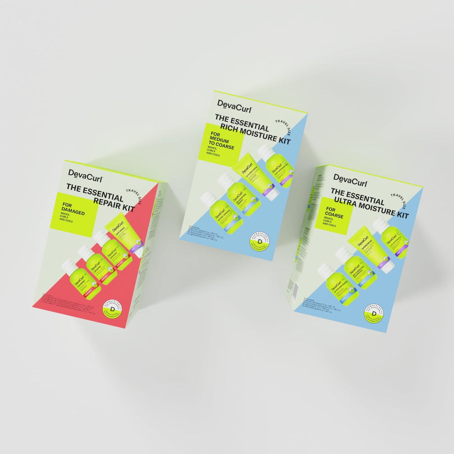 DevaCurl The Essential Ultra Rich Moisture Kit, Includes No-Poo Decadence, One Condition Decadance, SuperCream, Ultra Defining Gel