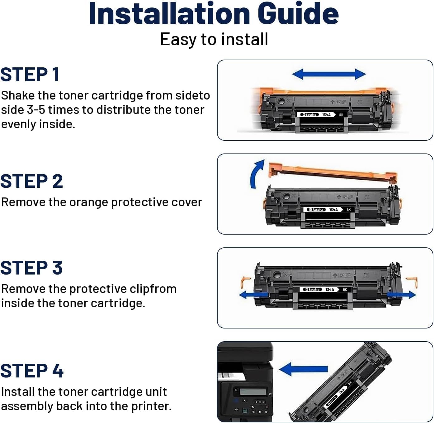 134A W1340A Toner Cartridges (with Chip) Replacement for HP 134A Toner Cartridges W1340A 134X W1340X for HP HP M209dw M209 MFP M234dw M234sdw Toner (2 Black)