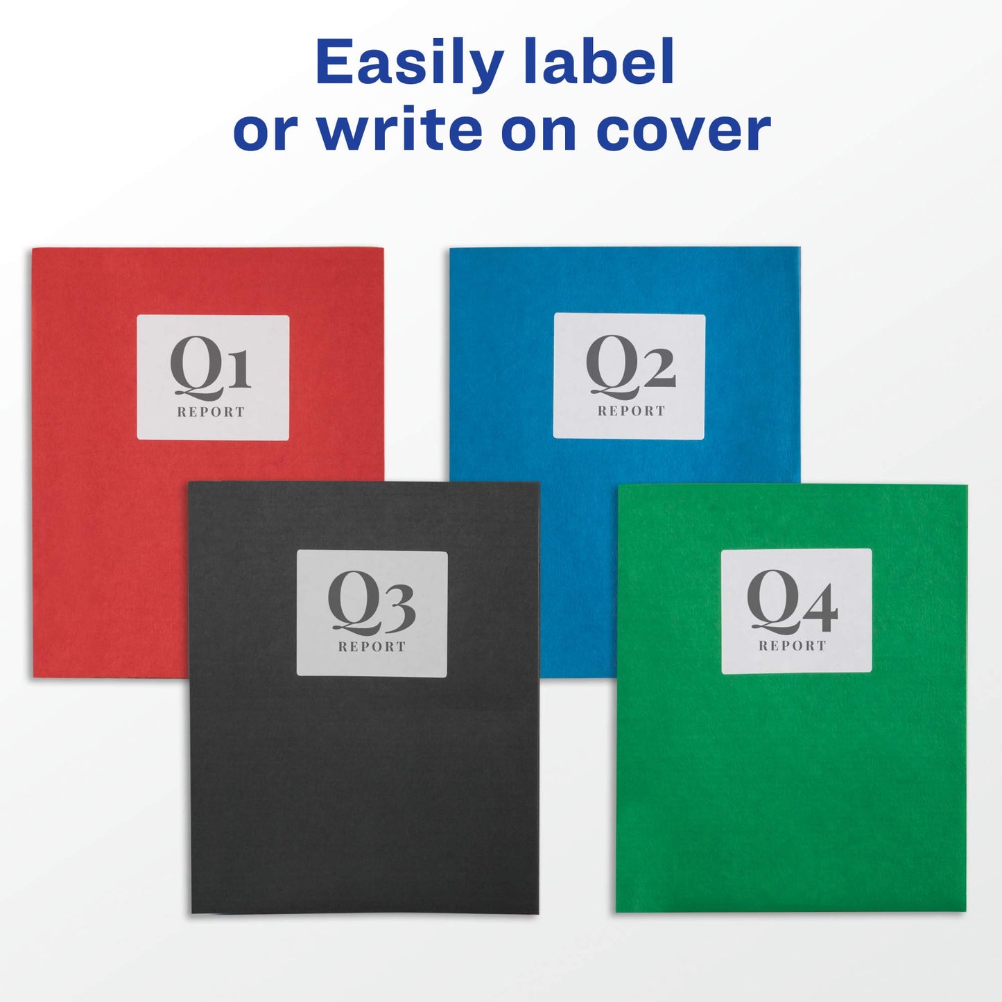 Two Pocket Folders with Fastener, Black, Paper