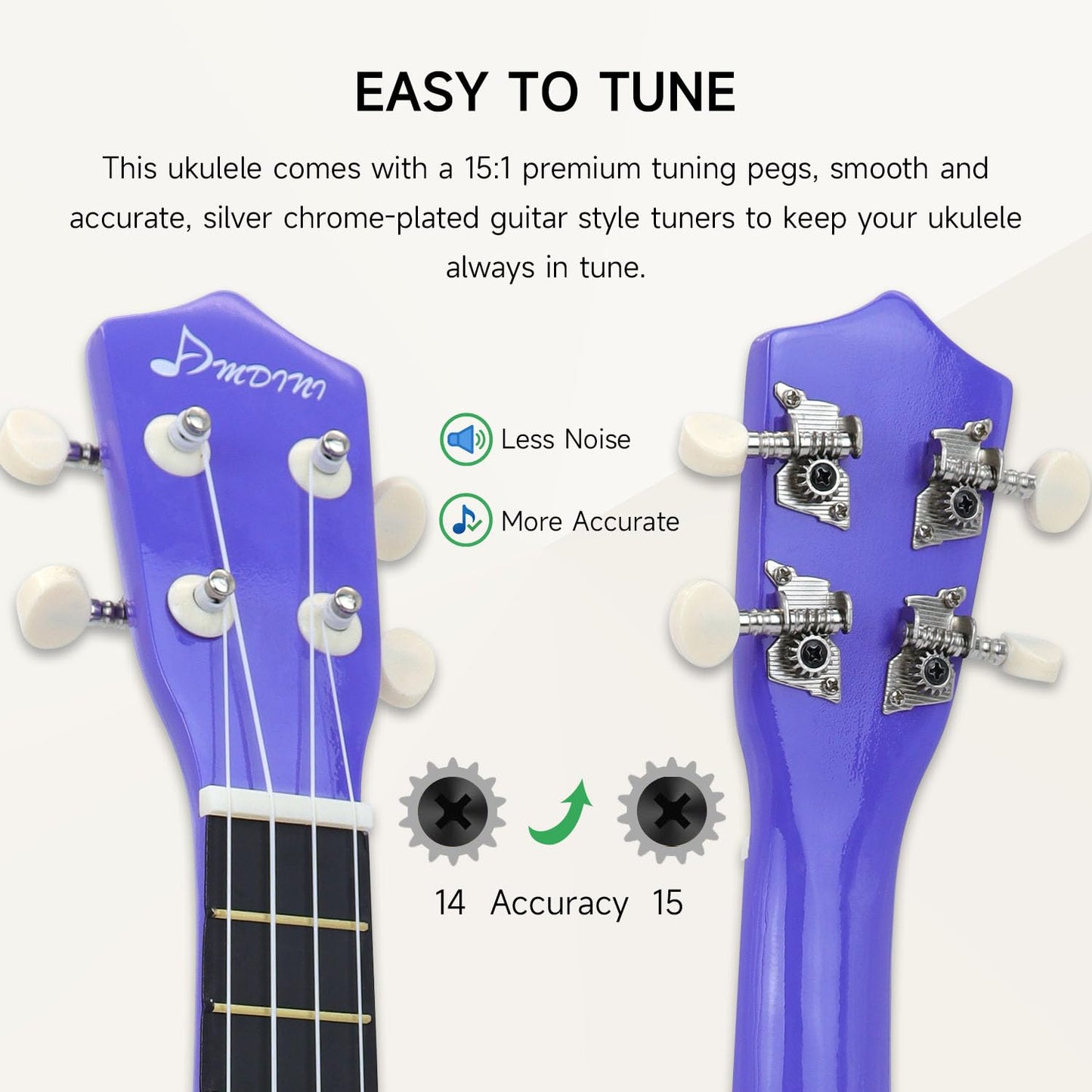 Ukulele for Beginners Hawaiian Wood Soprano Ukelele Starter Kit for Kids Adult Student Ukalelee Uke Bundle Pack with Free Lessons Gig Bag Tuner Strap Picks Nylon Strings (Deep Purple, 21 Inch)