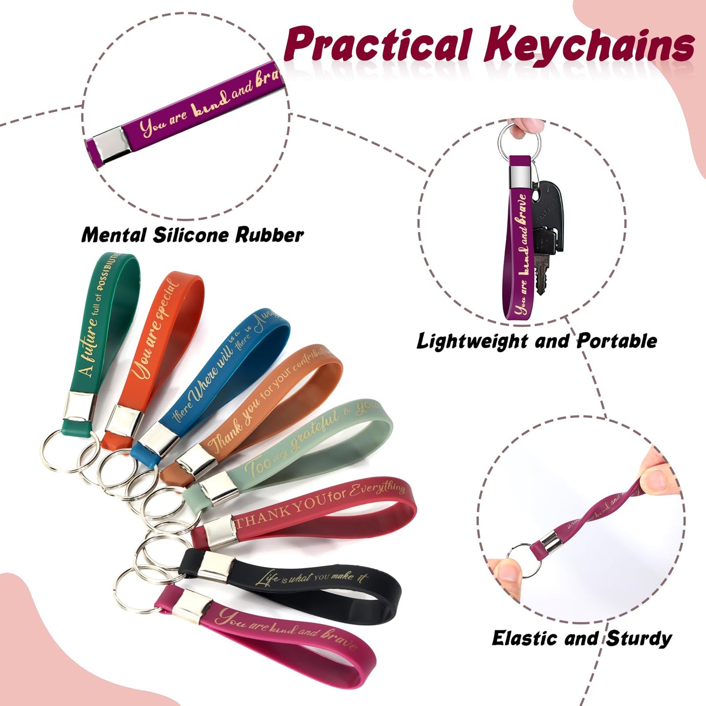 72 Pcs Thank You Gifts Teacher Gifts Employee Appreciation Gifts, Gifts Motivational Notepads Inspirational Ballpoint Pens Keychains for Teacher Student Coworkers Staff Volunteer Gifts