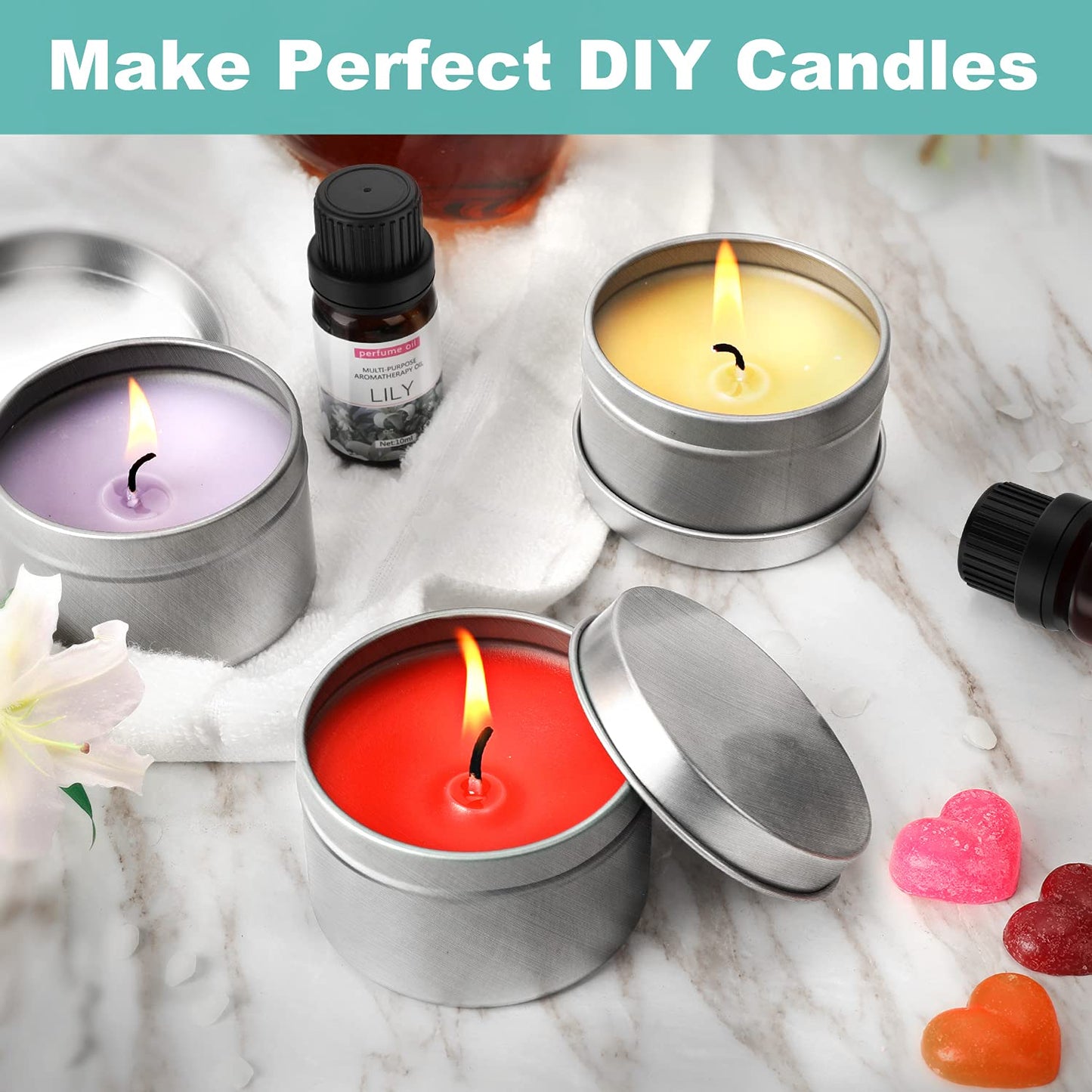 Complete Candle Making Kit,Candle Making Supplies,DIY Arts and Crafts Kits for Adults,Beginners Including Wax, Wicks, 6 Kinds of Scents,Dyes,Melting Pot,Candle tins