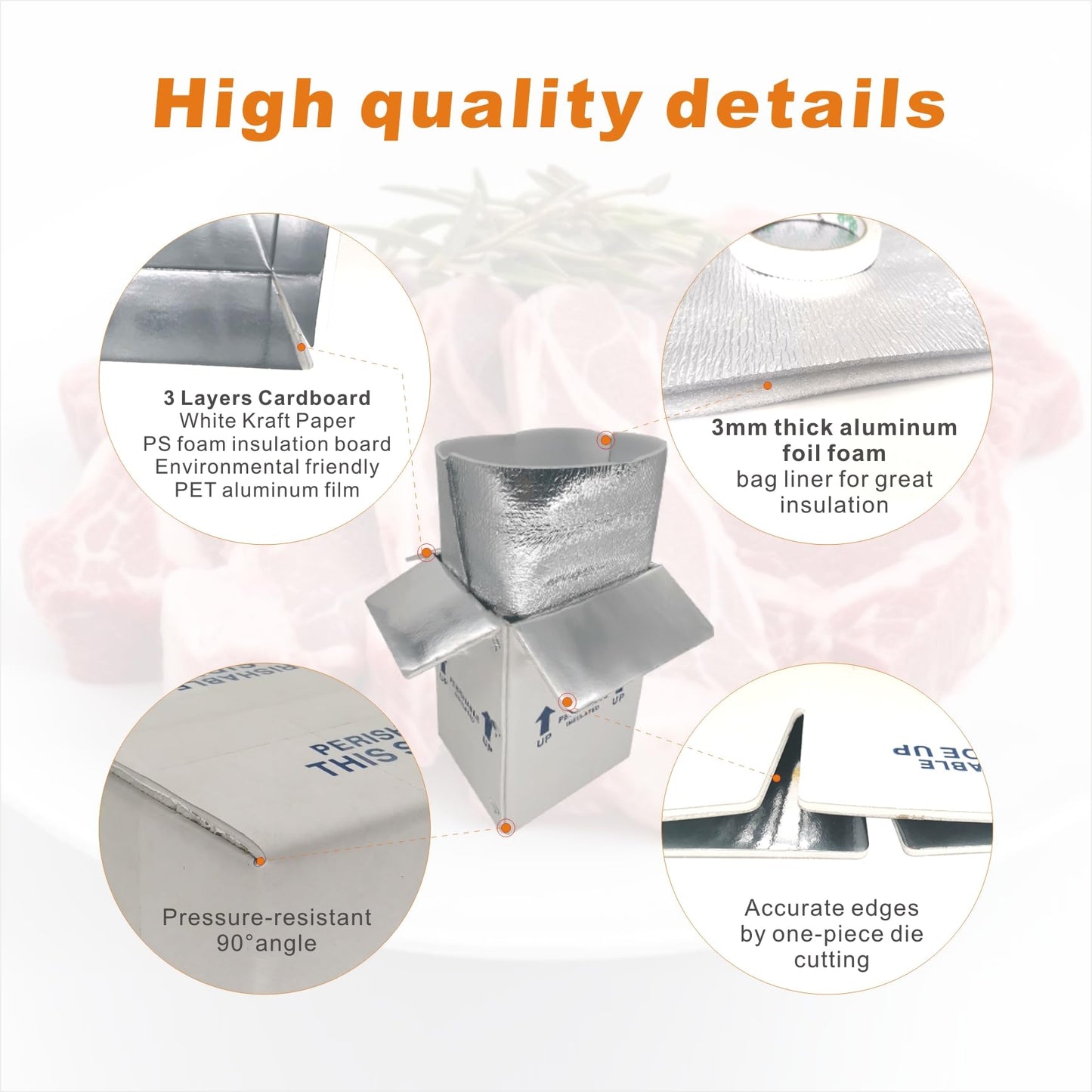 CH-BOX Insulated Shipping Boxes with Liners, 8 Pack 7'' x 6'' x 10'' Small Cold Shipping Boxes, for Perishable Frozen Food Shipping, White (TB7610L-8)