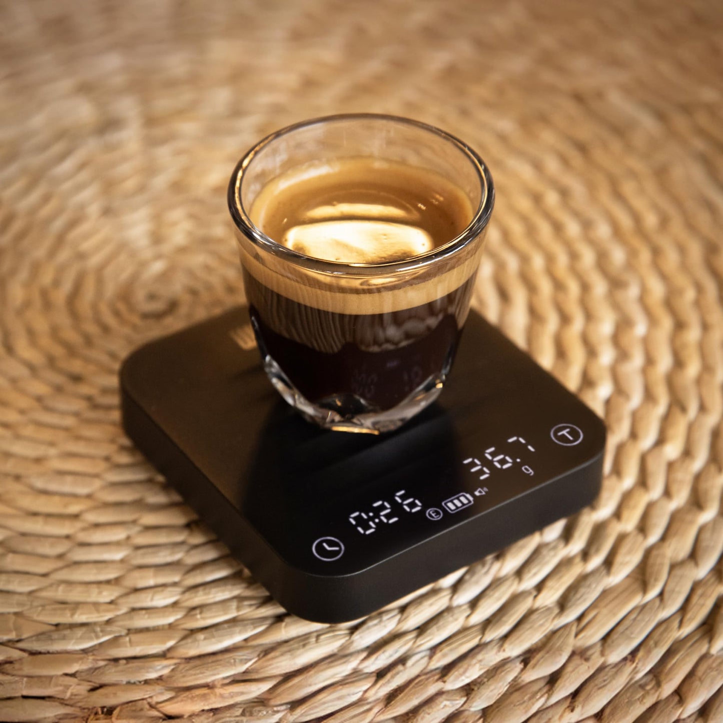 WACACO Exagram Pro Coffee Scale with Timer, Super Mini Food Scale, Three Modes Kitchen Scale Rechargeable, Smart Espresso Scale with Carrying Box& Removable Silicone Pad, Black