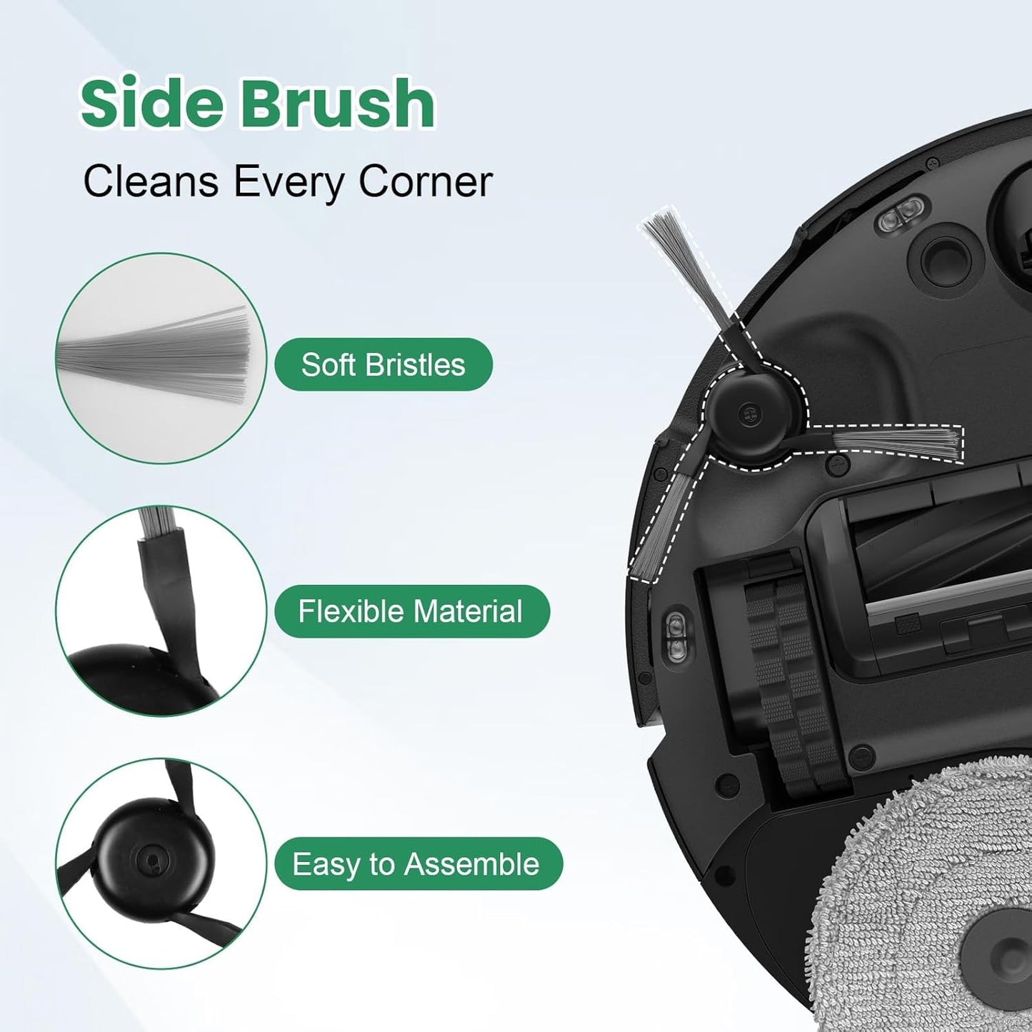 28Pcs Accessories Kit for Dreame L40 Ultra/ X40 Ultra/ X40 Master/Mova P10/ P50 Pro Ultra Robot Vacuum&Mop, 2Rubber Brush, 6Dust Bags, 4Filters, 8Mop Pads, 6Side Brushes, 1Clean Brush, 1Screwdriver