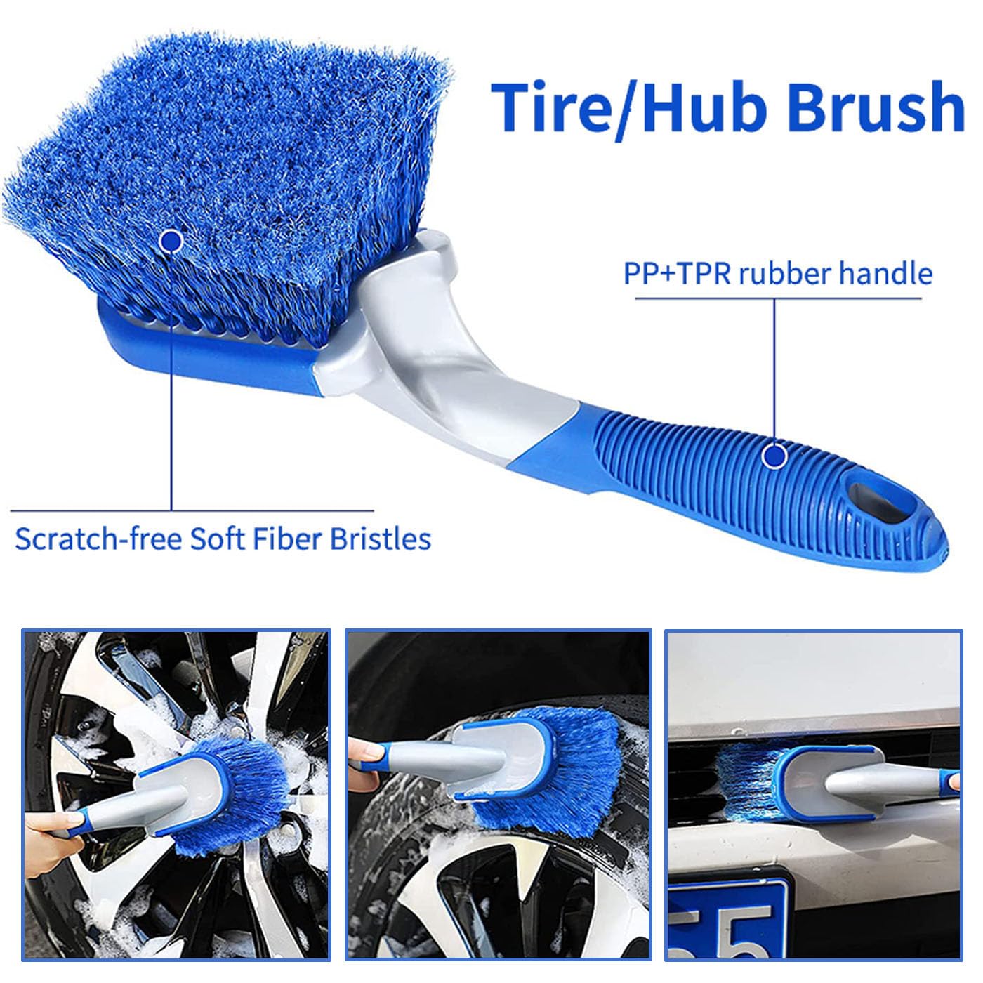 Meetchen Car Wash Brush with 62" 158cm Long-Handled Car Wash Kit, Car Detailing Kit, Car Detailing Kit ,Complete Car Cleaning Supplies