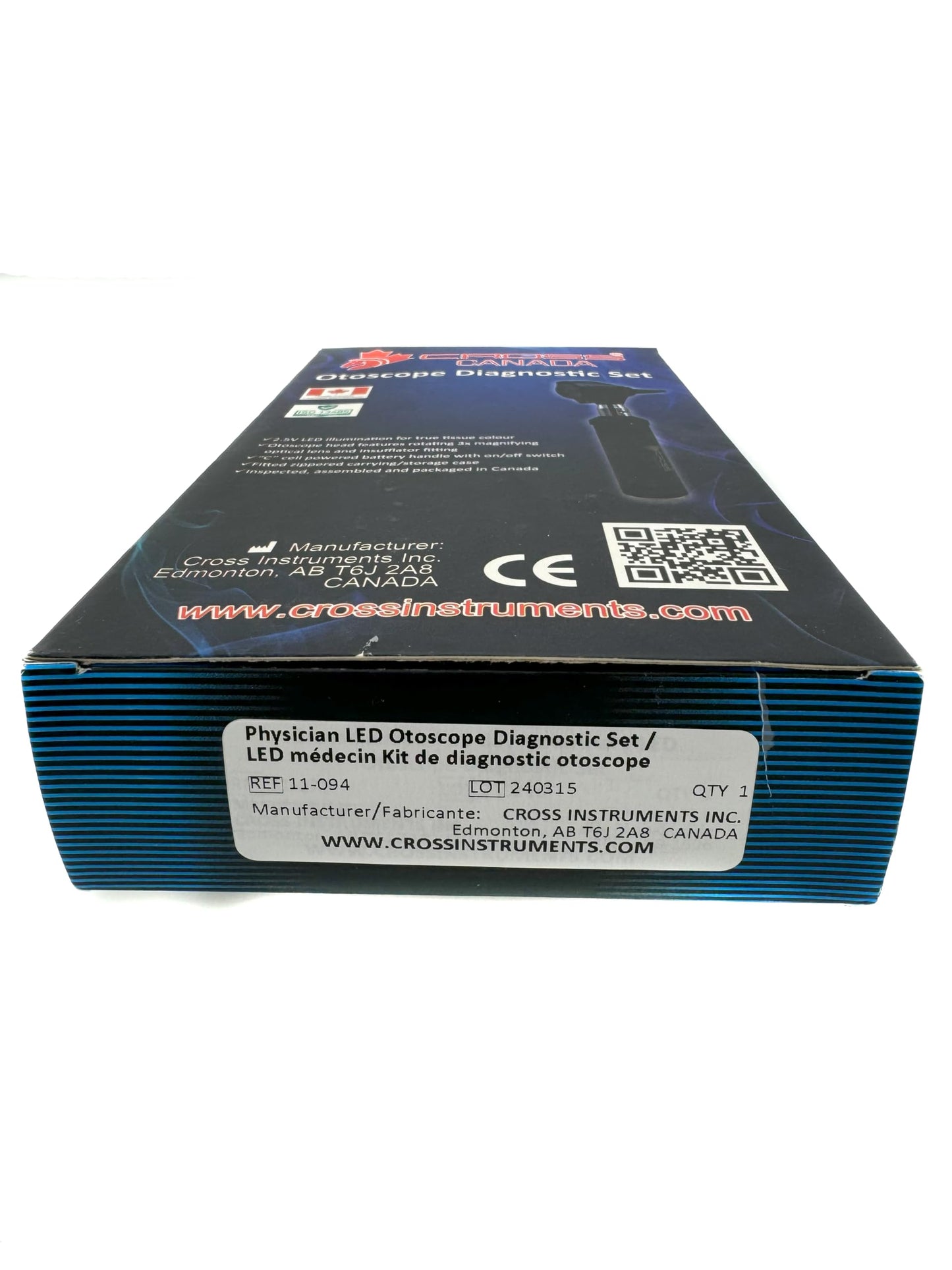 Cross Canada Physician LED Otoscope Diagnostic Set – Professional Otoscope for Physician, Medical Student, Nursing Student, Doctor, Nurse (Chrome)