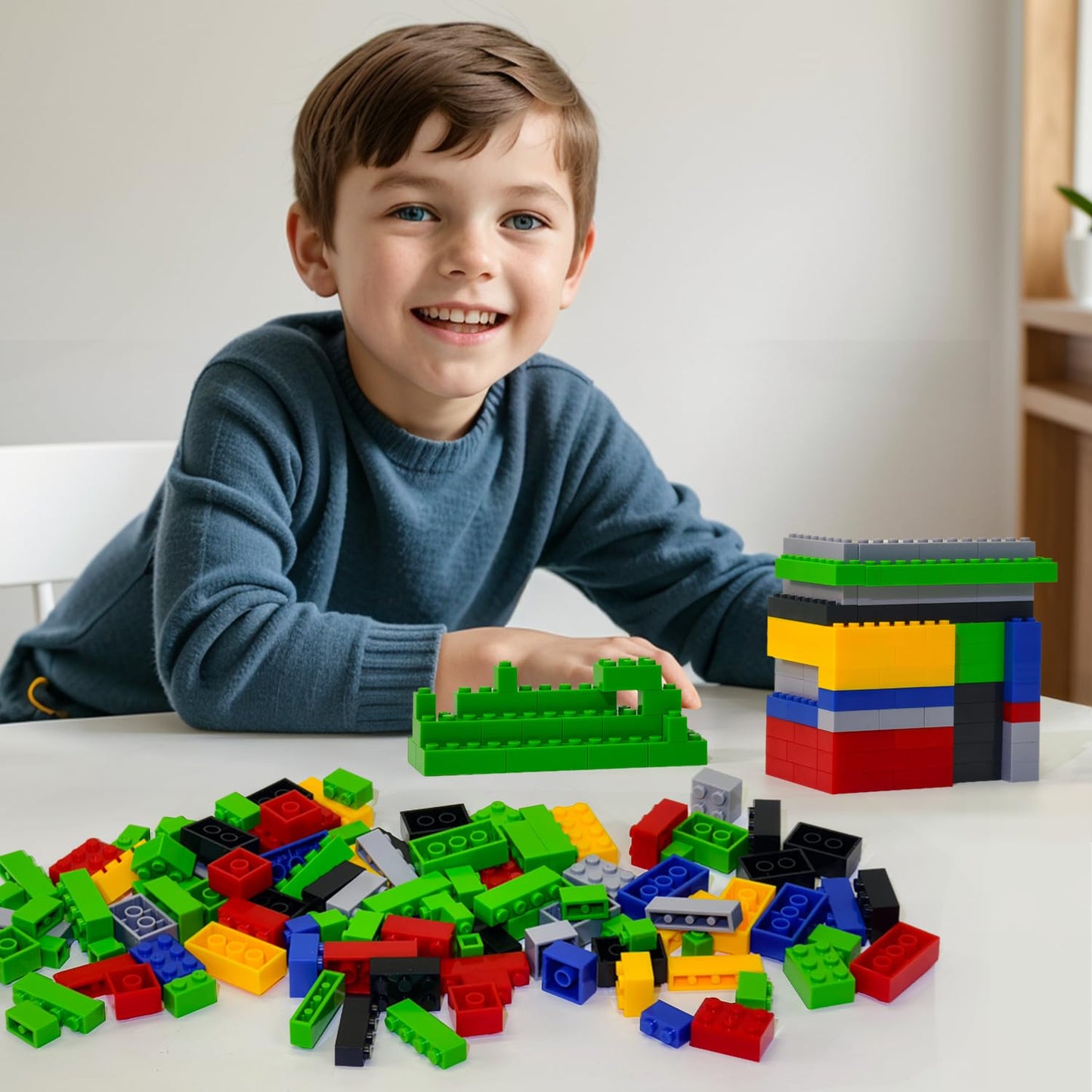Bestoyz 1000 Pieces Building Blocks, Bulk Classic Building Bricks Toy, Big Box of Basic Bricks, Compatible with Major Brands, Educational Construction Toys & Gifts for Kids 6+