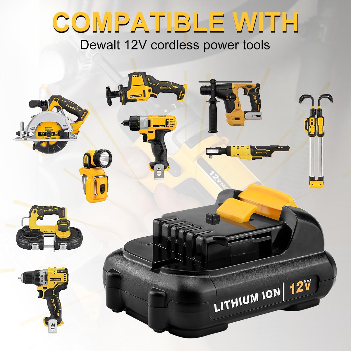 ANTRobut 2Pack 4.0Ah Replacement for Dewalt 12V Battery DCB124 DCB126 DCB120 DCB123 DCB125 DCB127 Compatible with 12V Power Tools