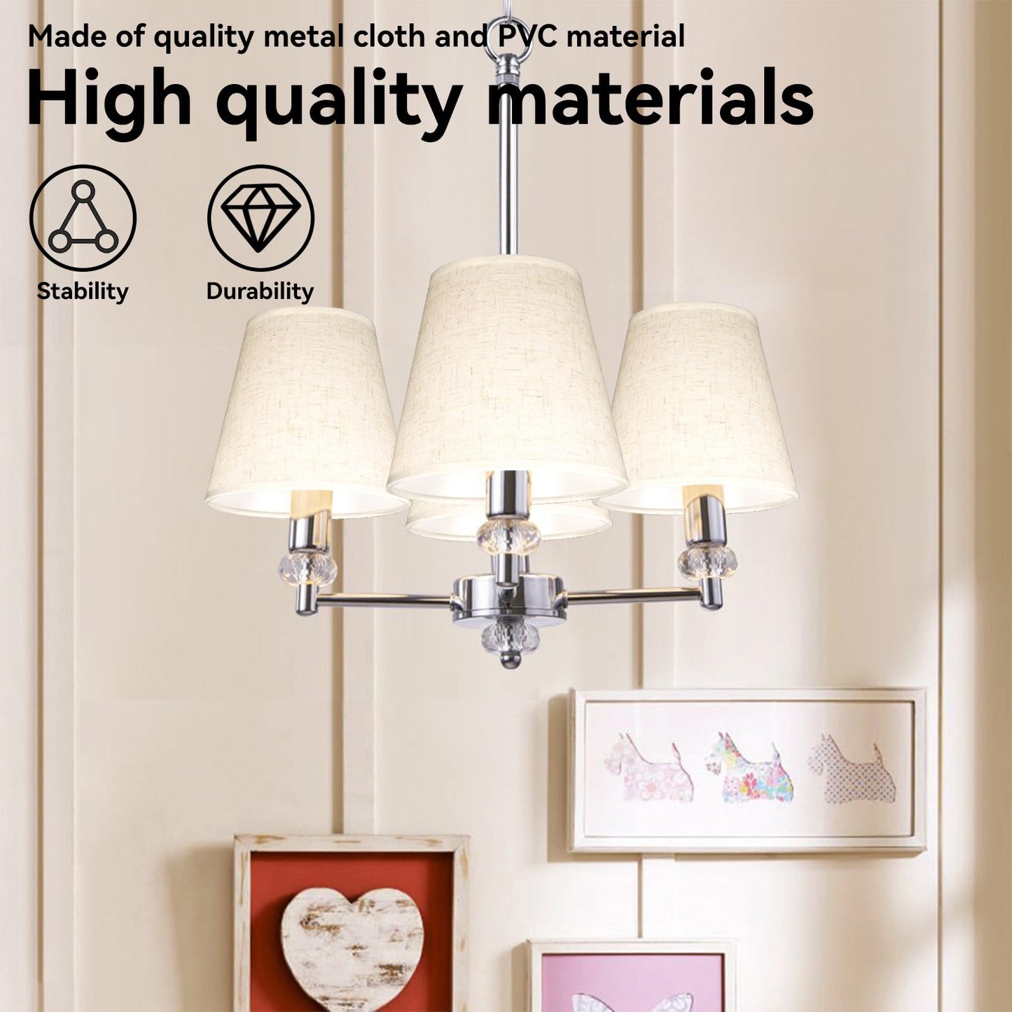 Chandelier Shades Set of 6, Small Lampshade Clip on Lamp Shade Cover E14 Table Floor Lamp Shade Replacement for Table Chandelier Wall Lamp