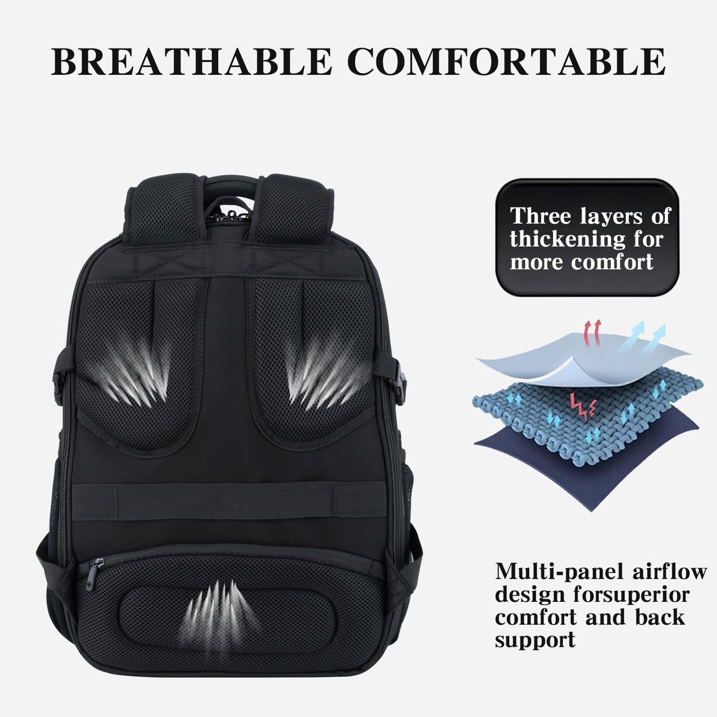 EMPSIGN Laptop Backpack 17.3 inch for Travel, Extra Large Laptop Backpack for Men Women, Water Resistant Backpack for School, TSA Friendly Anti Theft Business Work Bag with USB Charging Port, Black