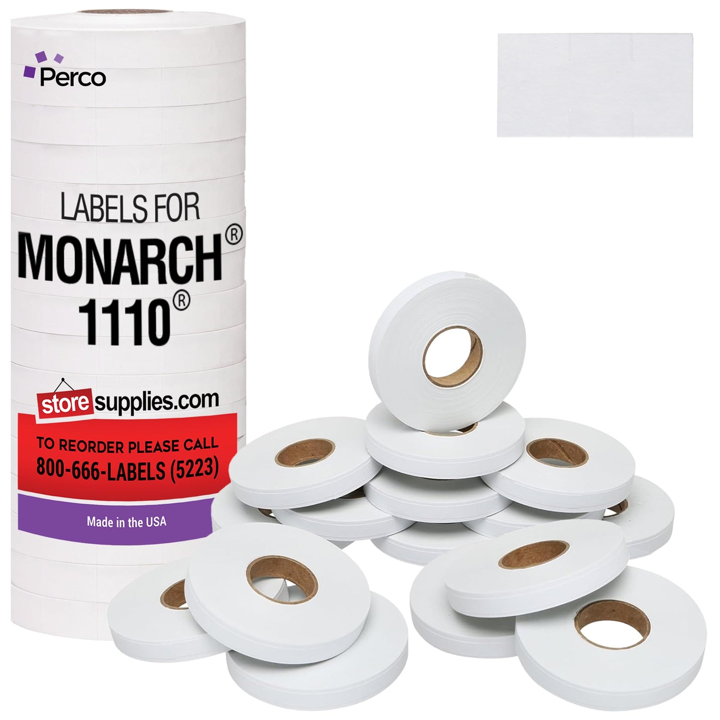 White Pricing Labels for Monarch 1110 Price Gun – Sixteen Rolls, 17,000 Price Marking Labels