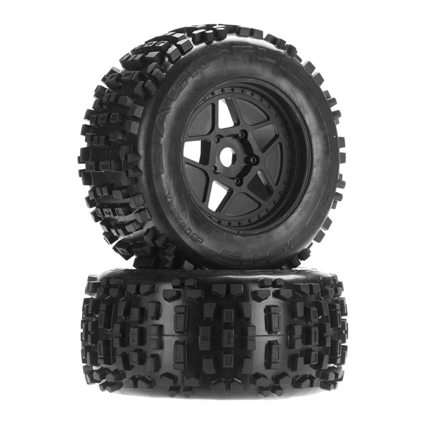 ARRMA AR510092 Dboots Backflip 3.8" Mt 6S RC Monster Truck Tire with Foam Insert, Mounted On Multi-Spoke Wheel 17Mm Hex, Black (Set of 2)