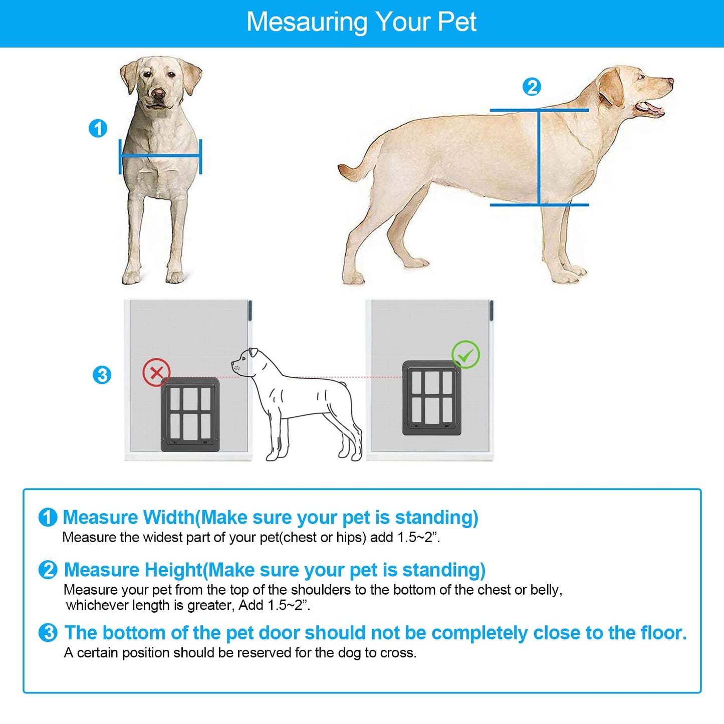 Ownpets Dog Screen Door, Inside Door Flap 12x14x0.4 Inch, Lockable Pet Screen Door, Magnetic Self-Closing Screen Door with Locking Function, Sturdy Screen Door for Dogs Cats