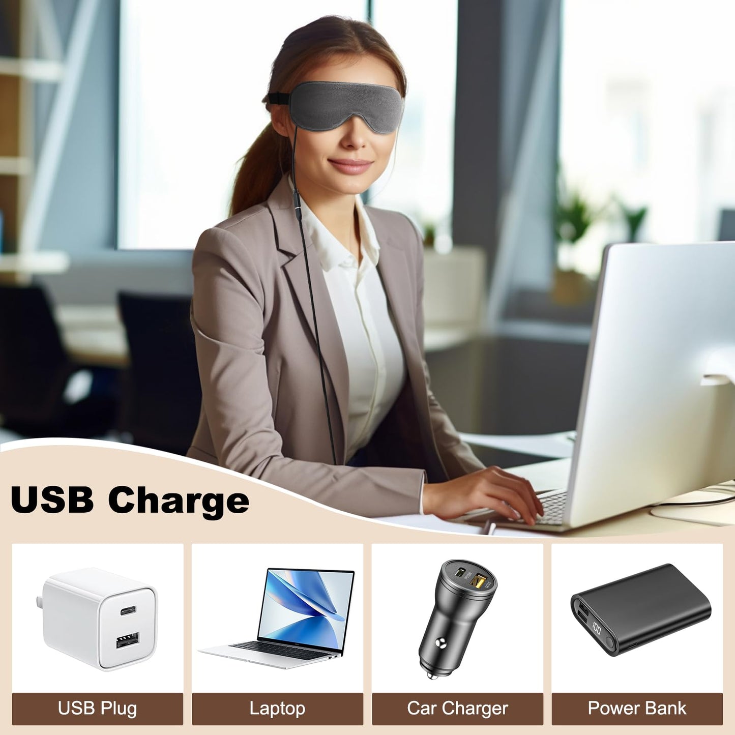 Aroma Season Heated Eye Mask for Dry Eyes, USB Heated Eye Mask with Temperature and Timer Control, Warm Eye Compress to unclog glands, Relieve Dry Eye Syndrome, Styes, MGD and Blepharitis (Dark Gray)