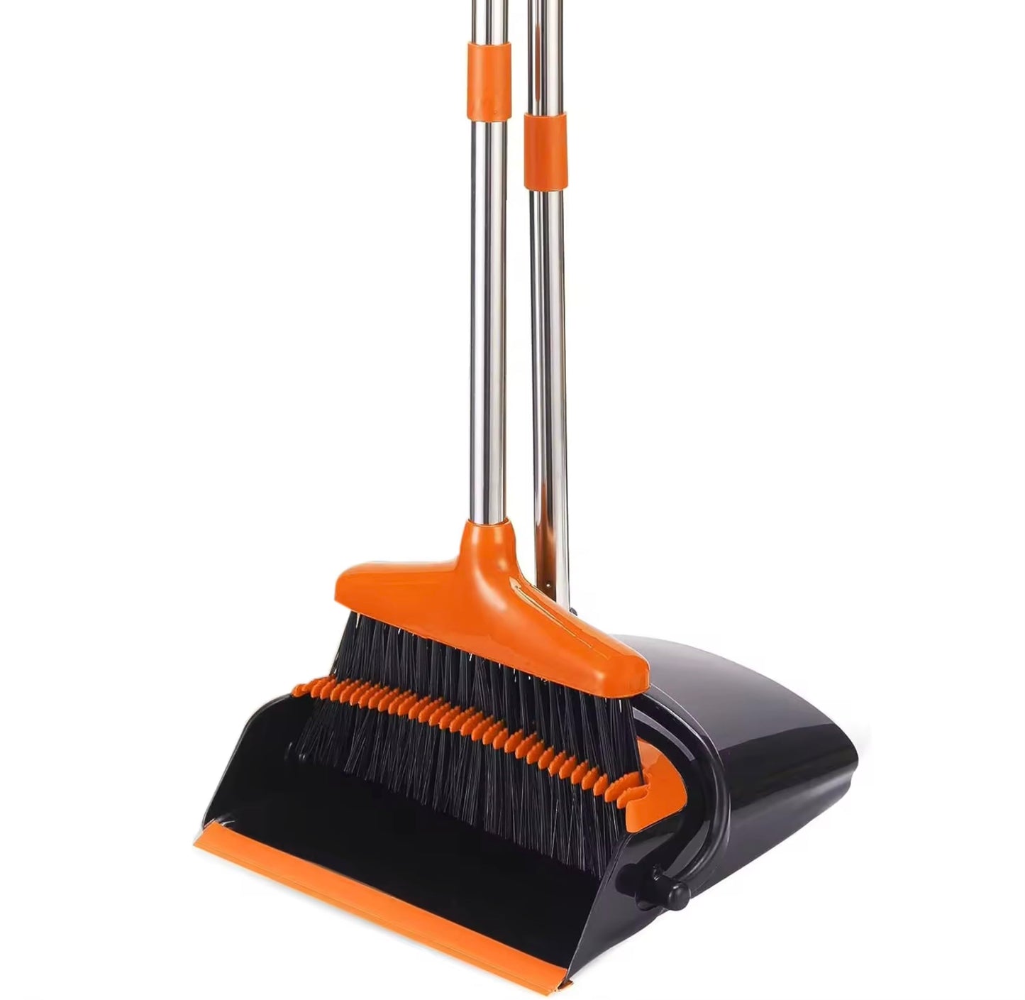 PrimeEdge - Ergonomic Broom Set with Dustpan – Lightweight and Durable – Ideal for Indoor and Outdoor Use - Adjustable Handle Broom,