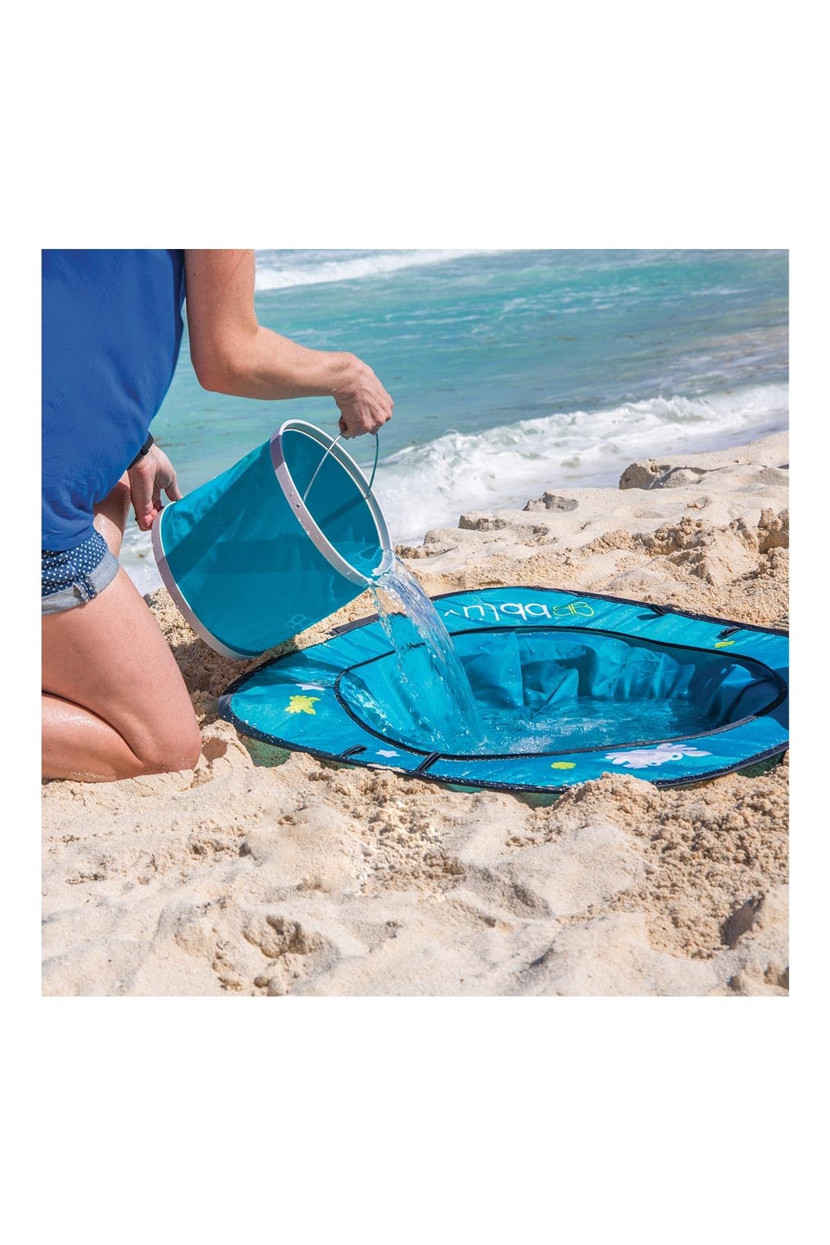 bblüv Arenä Pop-Up Beach Pool for Infants - Easy Clean - Waterproof Material- Instant Setup - Compact Foldable Bucket - Safe Cooling Space - Anchors for Stability - Ultimate Summer Fun for Your Baby