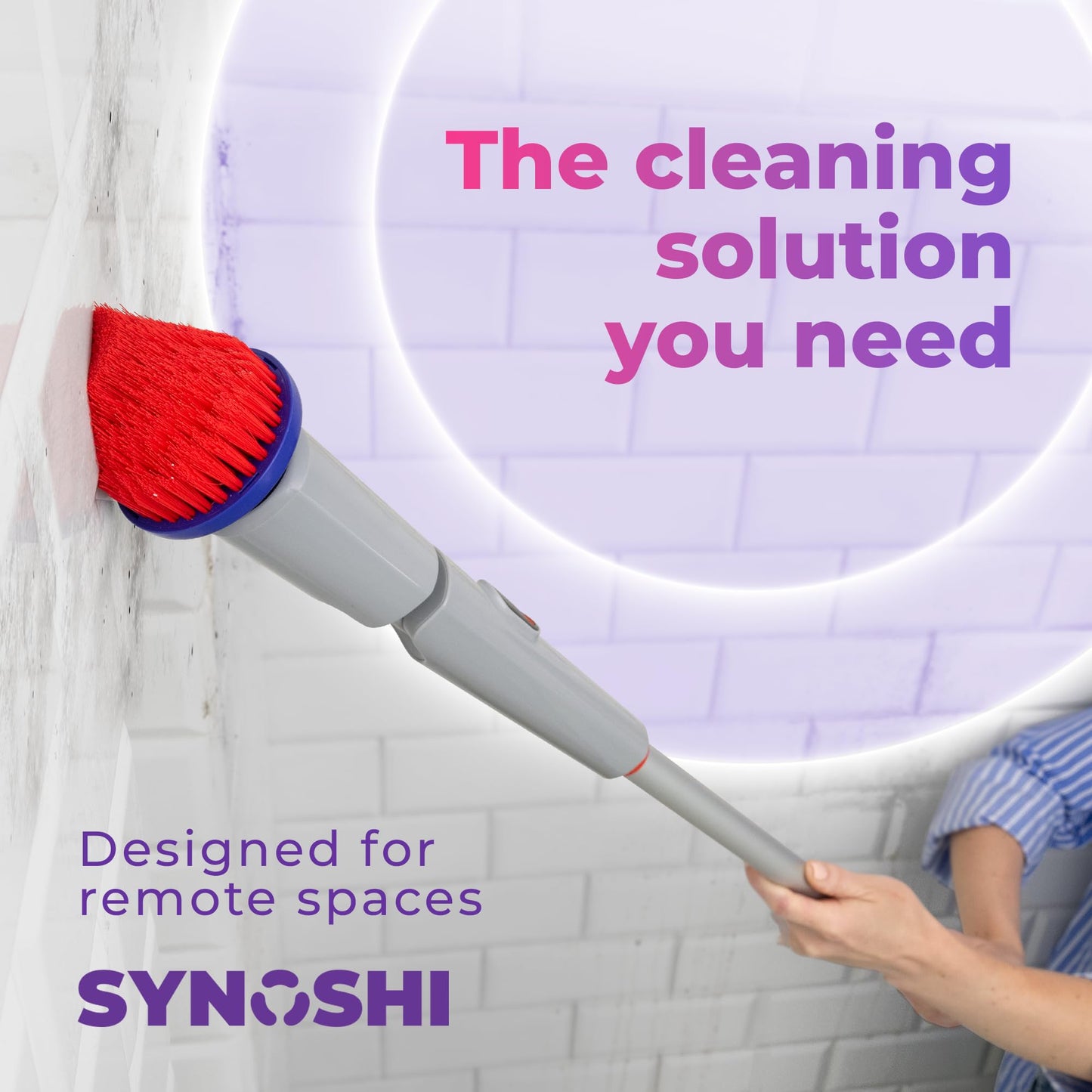 Synoshi PRO Electric Spin Scrubber, Electric Bathroom Cleaning Handle for Scrubber (No Scrubber included) . Extends up to 29.5 Inch (75 cm)