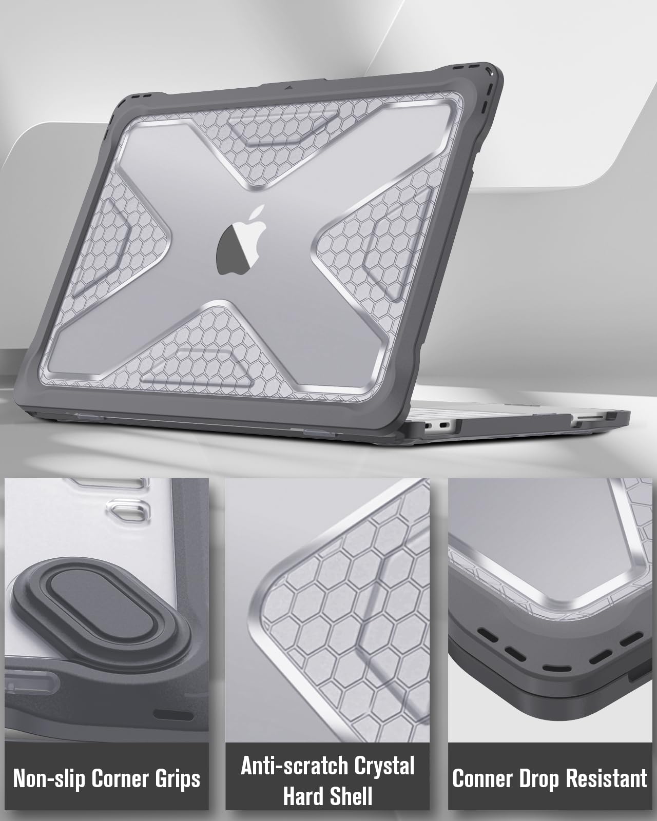 Fintie Case for MacBook Neo 13 Inch A3404 (2026 Release) - Protective Ultra-Thin High Transparency Snap On Hard Shell Cover for MacBook Neo 13" with A18 Pro Chip (Gray)