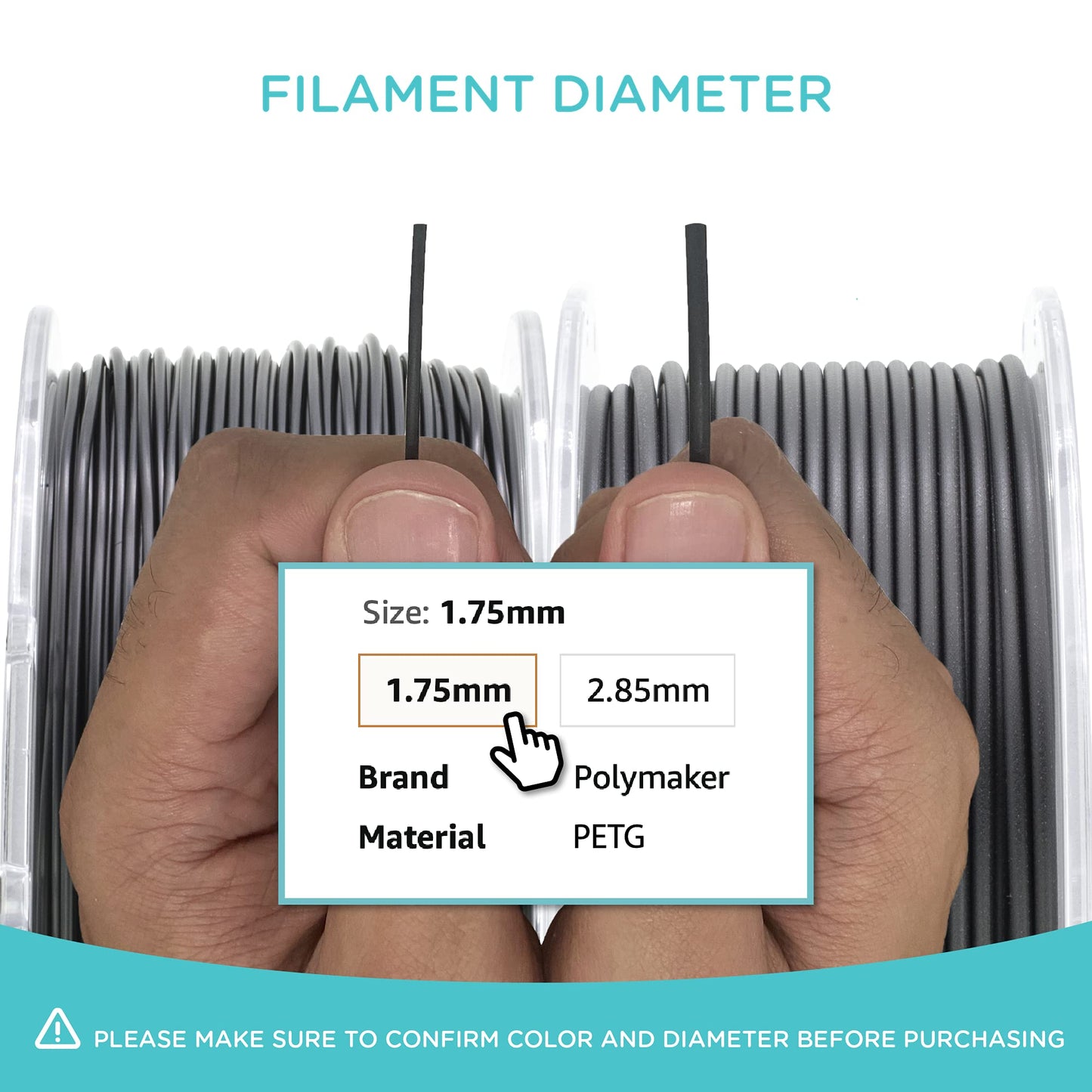 Polymaker PolyLite 3D Printer PETG Filament 1.75mm 2kg Black*2, Legacy PETG Formula, +- 0.03mm Dimensional Accuracy, Reliable Everyday Filament, Strong Layer Bonding, Compatible with Most 3D Printers