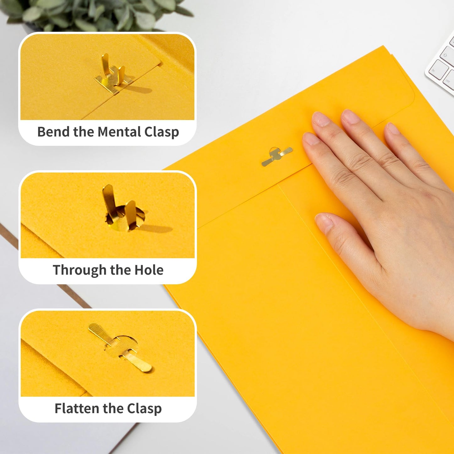 Expandable Manilla Envelopes 9 x 12 with Reusable Clasp and Gummed Seal 25 Pack, GIGYES 180 GSM Large Capacity Manilla Folders 8.5 x 11 Envelopes Mailing, for Home School Office Filing and Storing